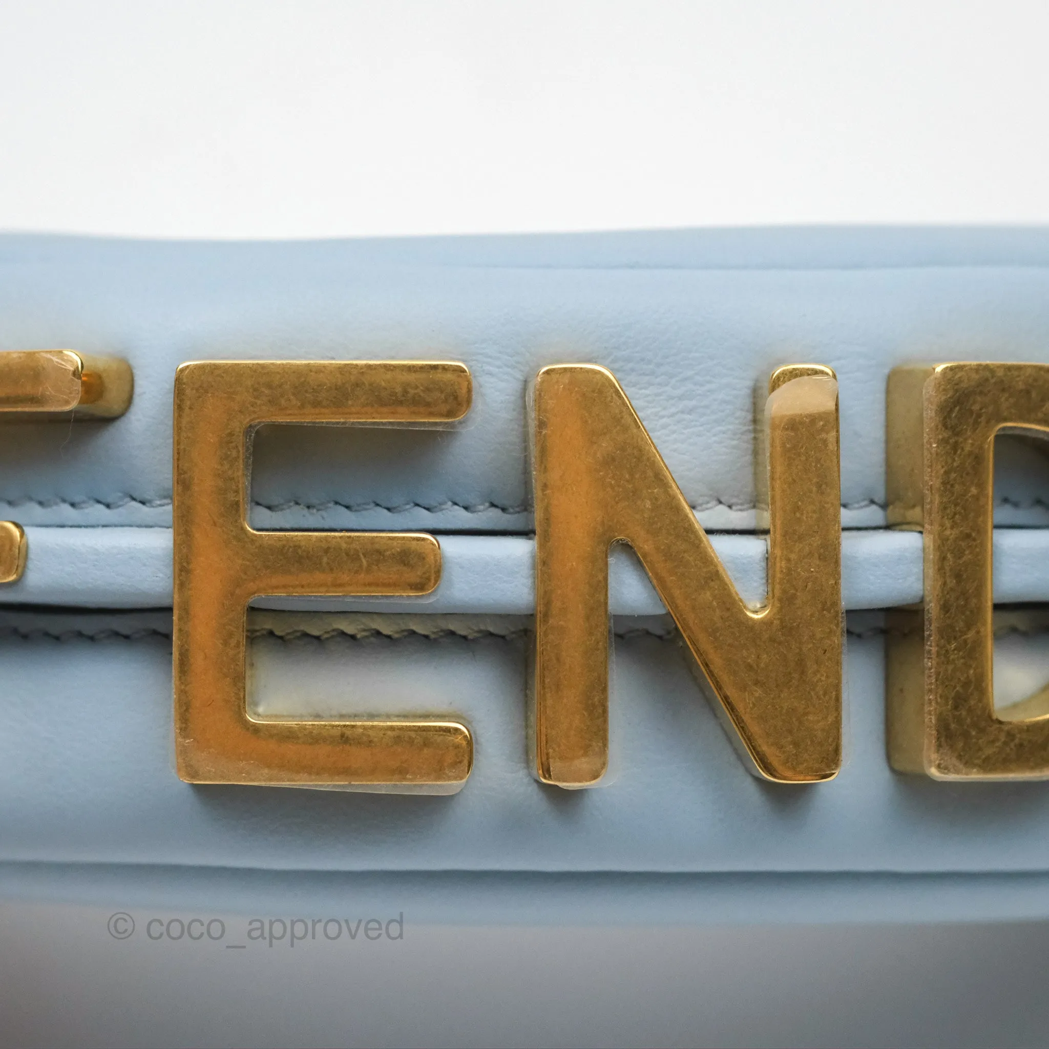 Fendi Nano Fendigraphy Hobo in Sky Blue Gold Hardware