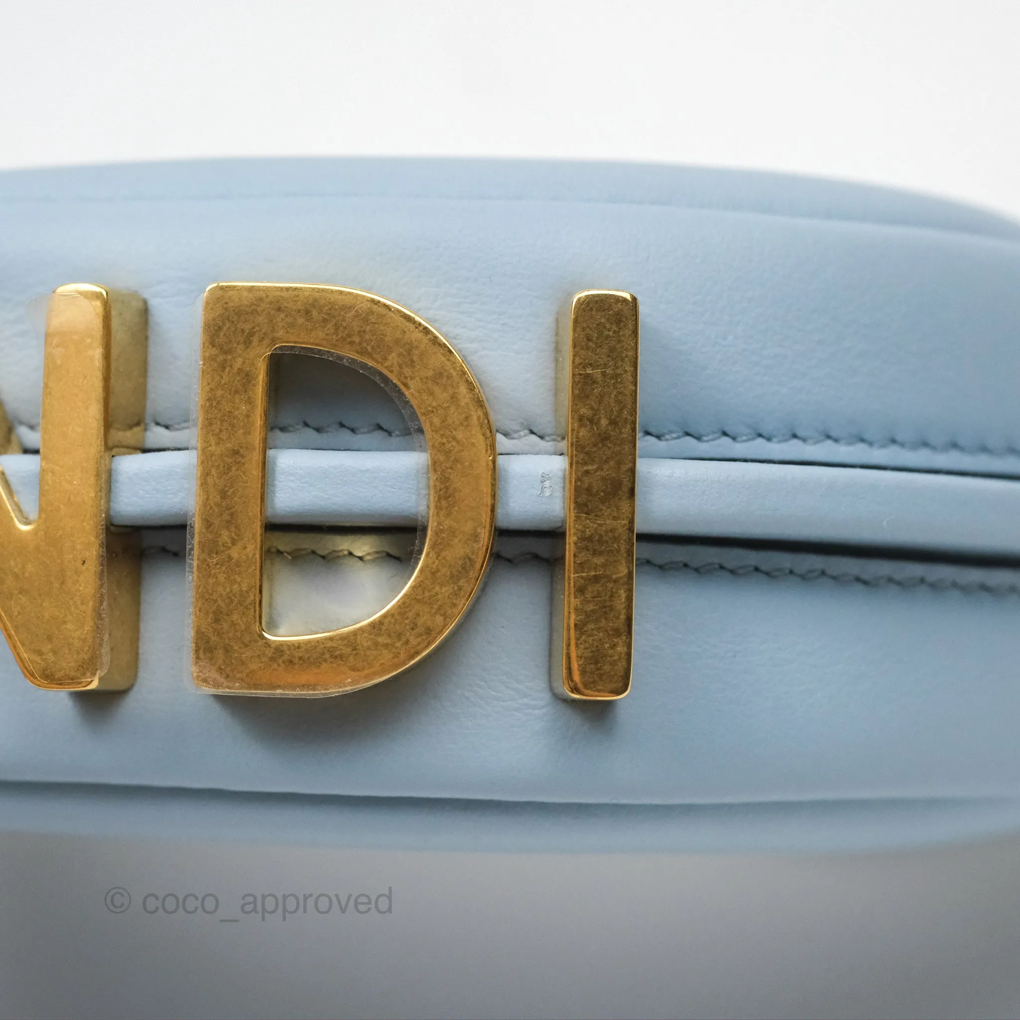 Fendi Nano Fendigraphy Hobo in Sky Blue Gold Hardware