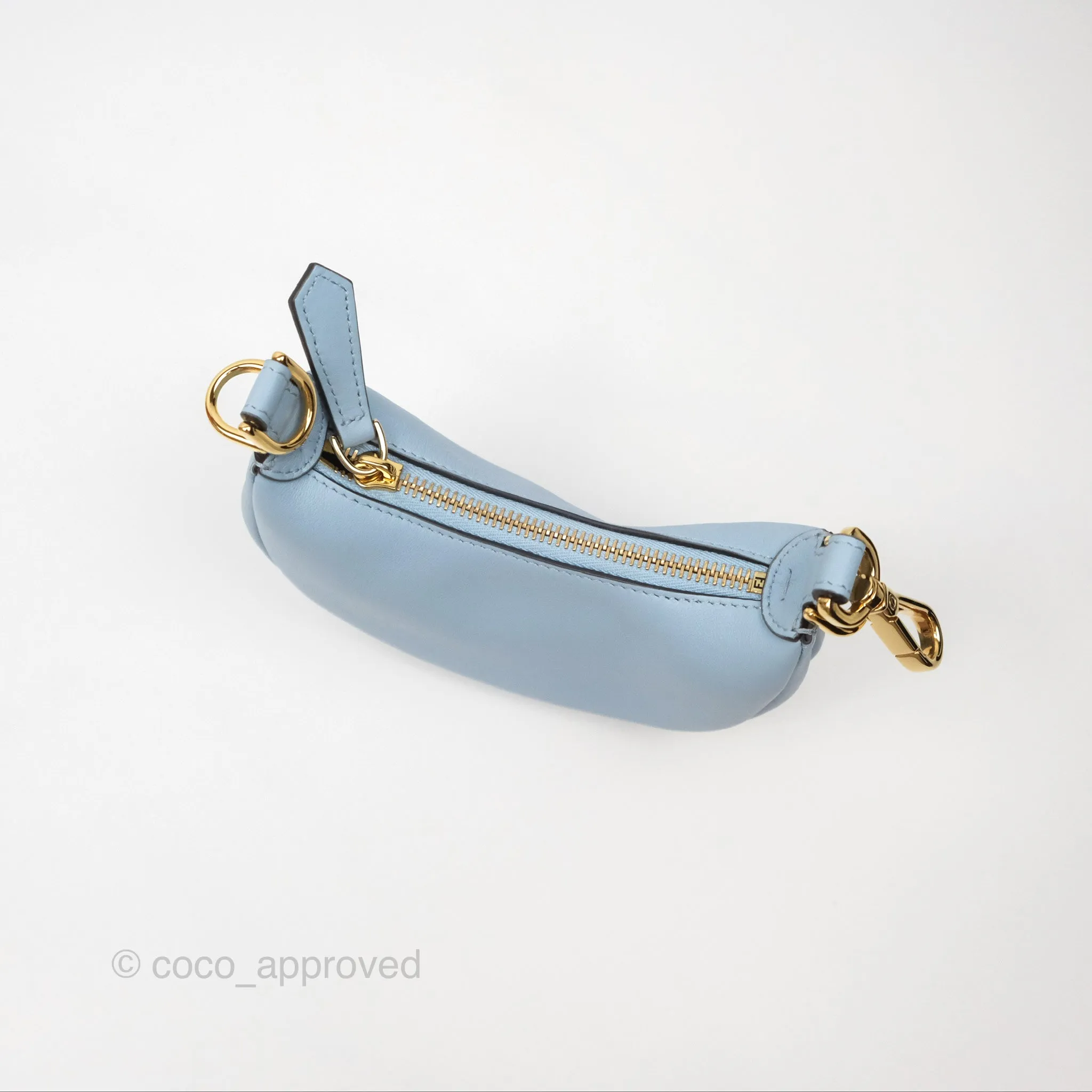 Fendi Nano Fendigraphy Hobo in Sky Blue Gold Hardware