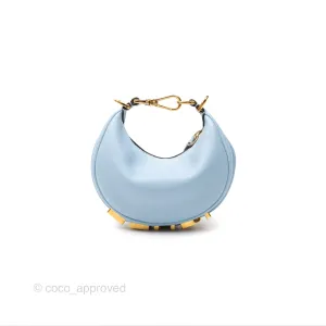 Fendi Nano Fendigraphy Hobo in Sky Blue Gold Hardware