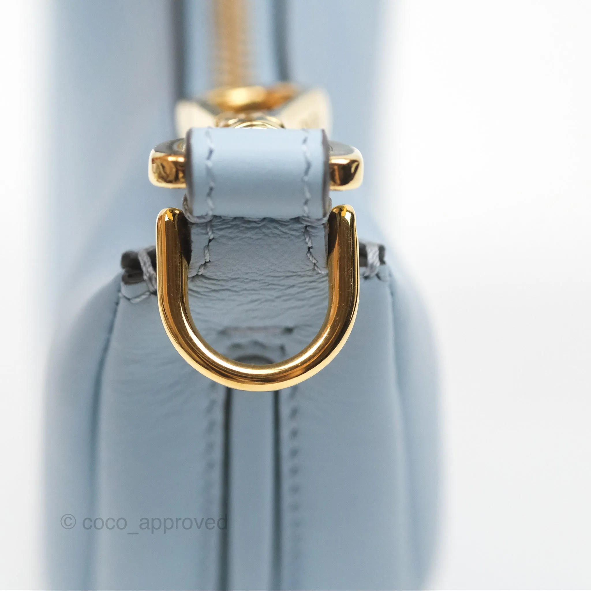 Fendi Nano Fendigraphy Hobo in Sky Blue Gold Hardware