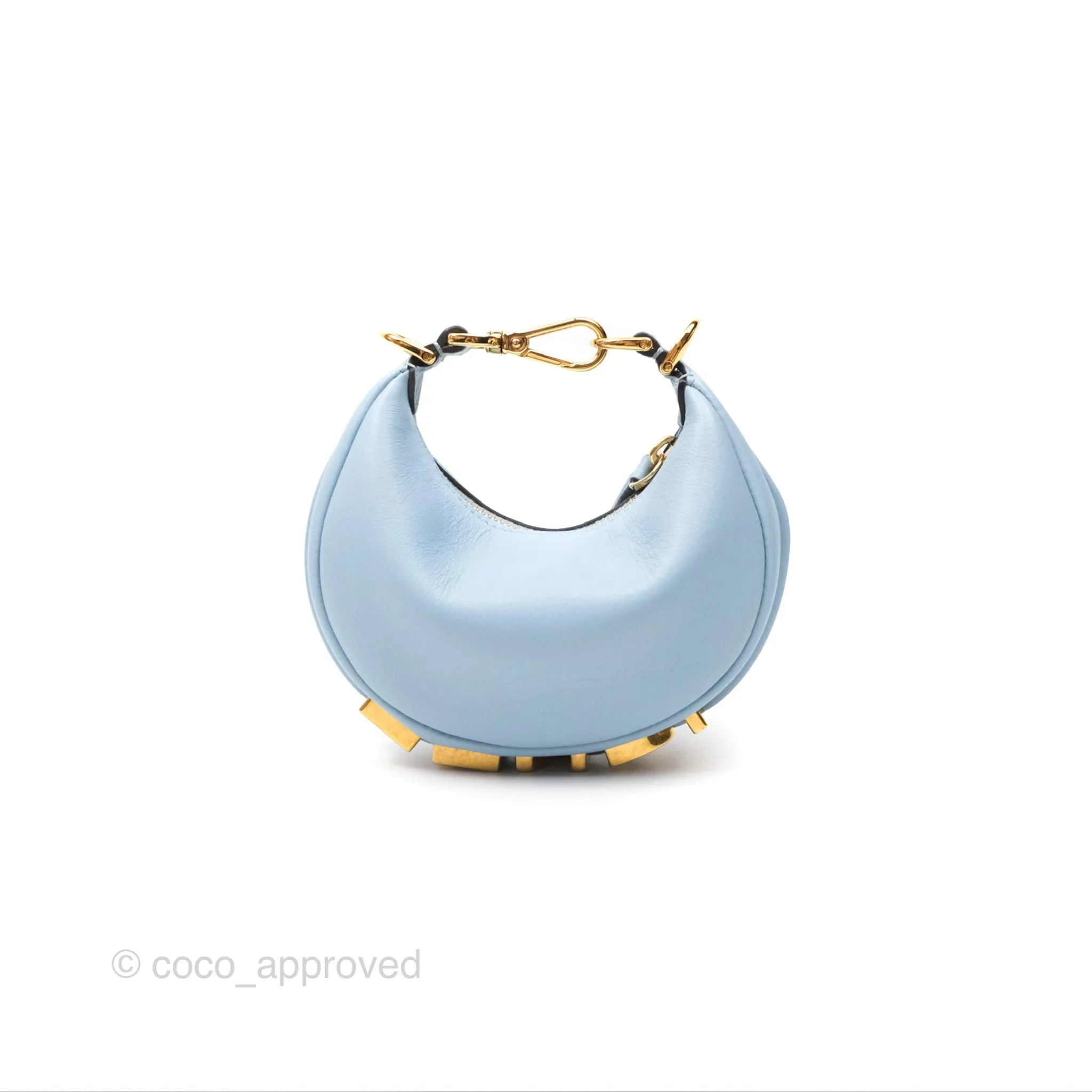 Fendi Nano Fendigraphy Hobo in Sky Blue Gold Hardware