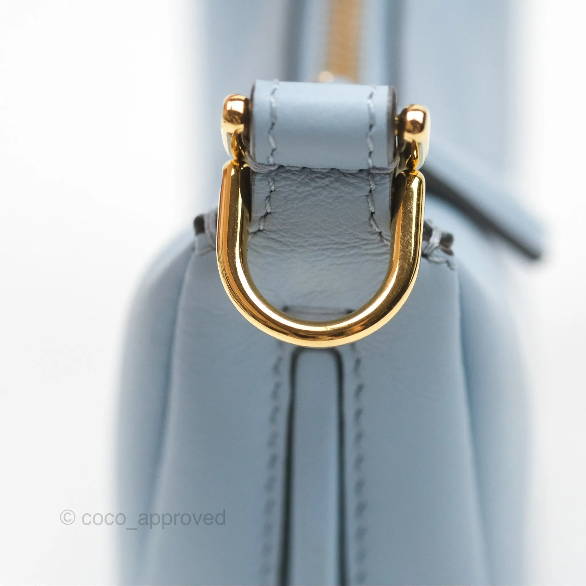 Fendi Nano Fendigraphy Hobo in Sky Blue Gold Hardware