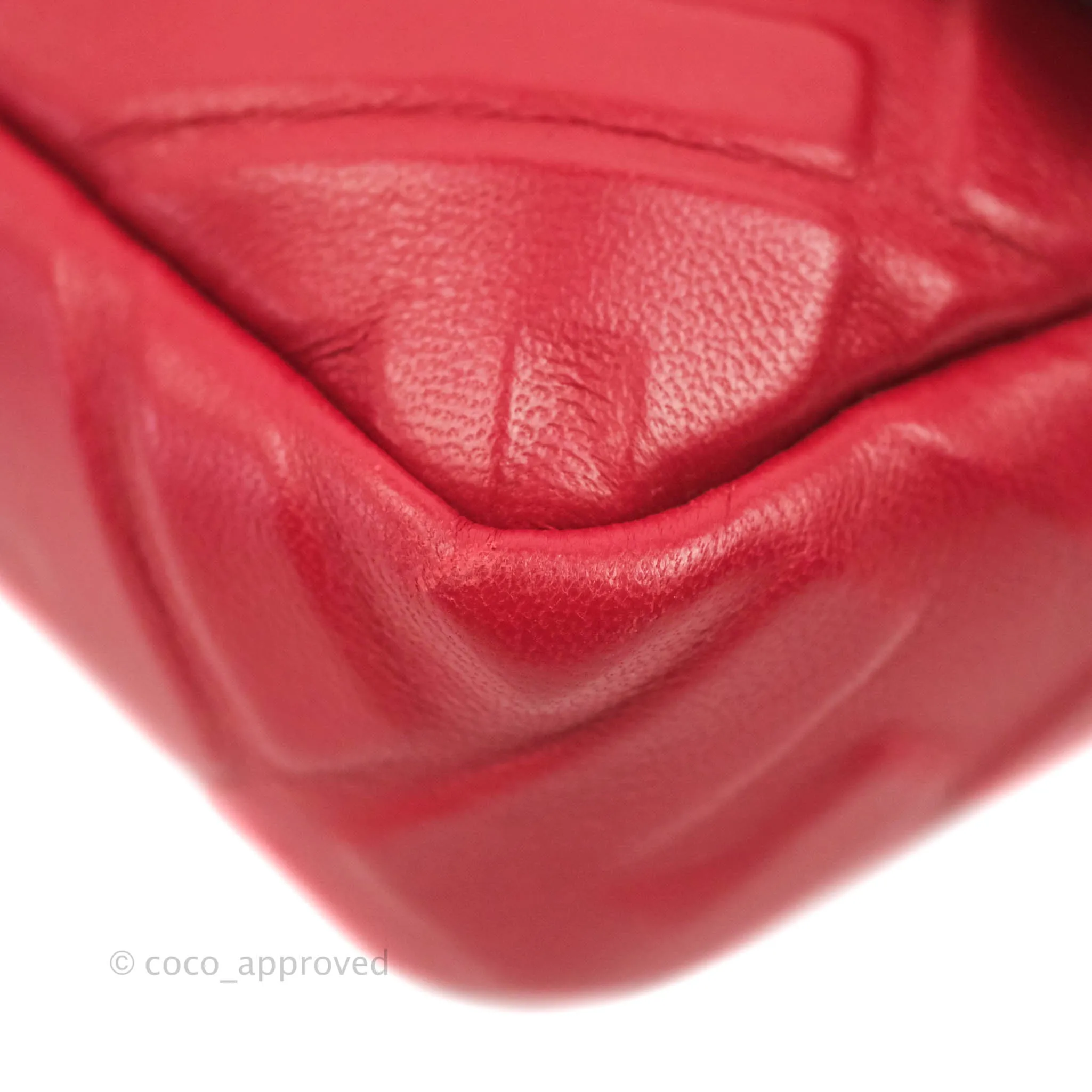 Fendi Nappa FF 1974 Embossed Mini Baguette Red