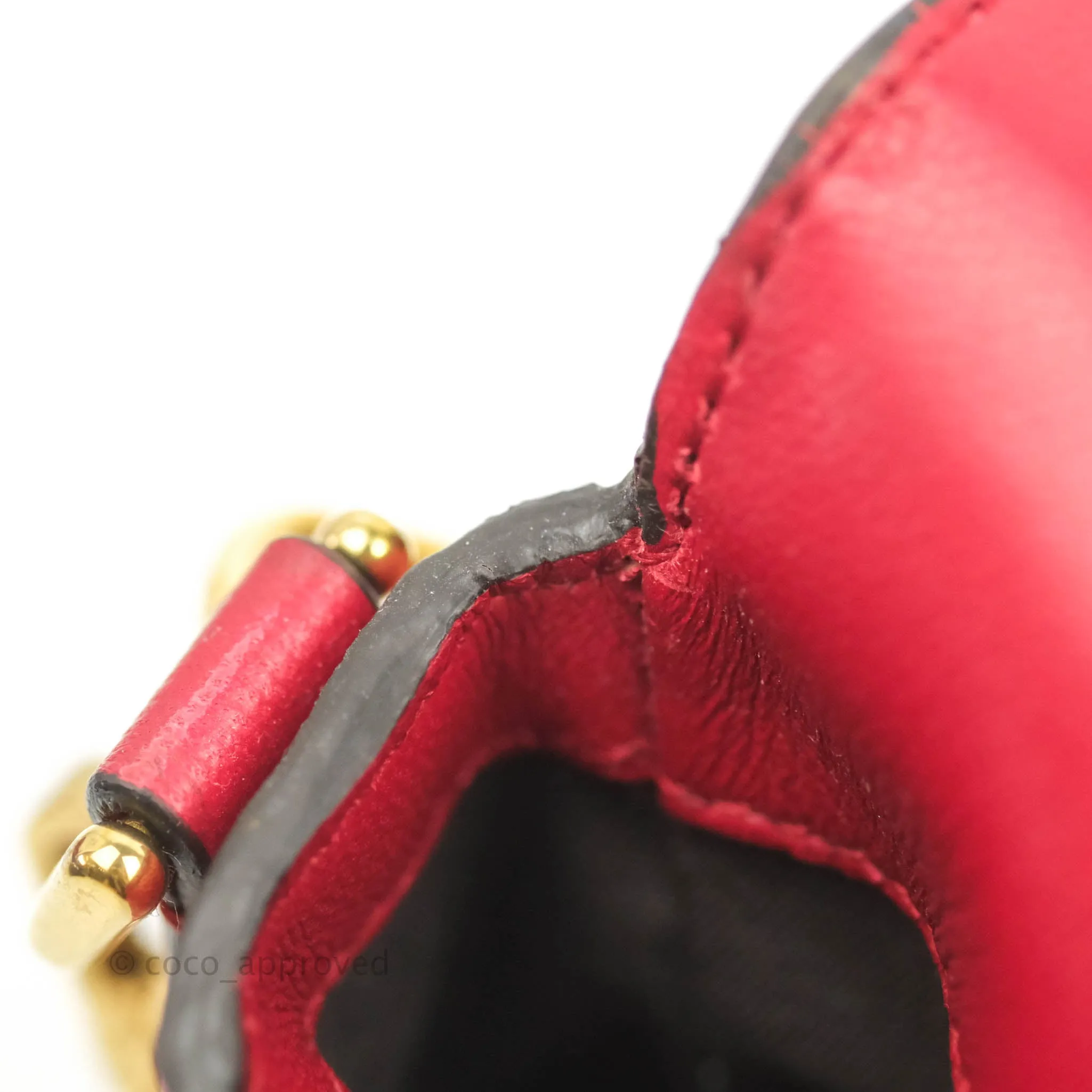 Fendi Nappa FF 1974 Embossed Mini Baguette Red