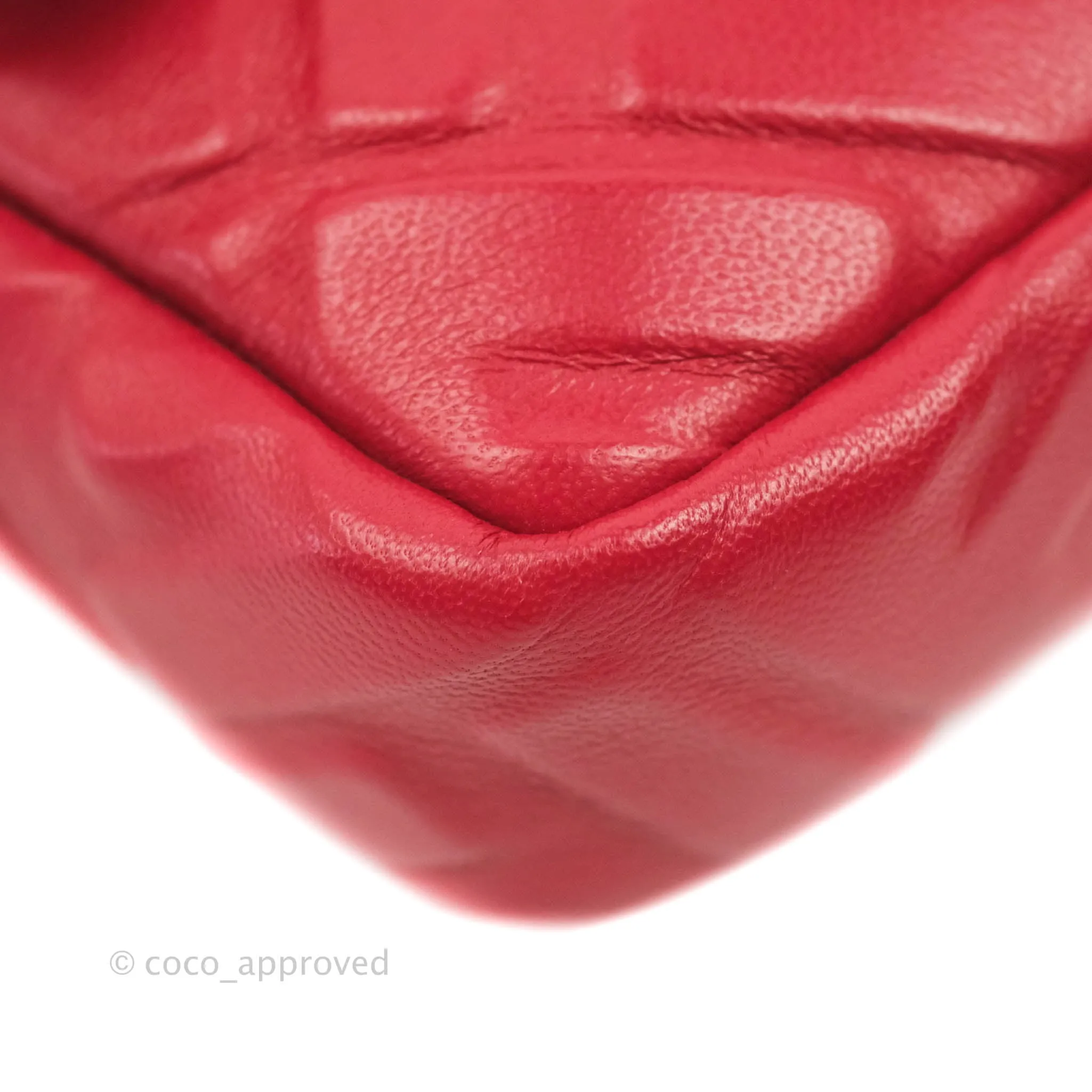 Fendi Nappa FF 1974 Embossed Mini Baguette Red
