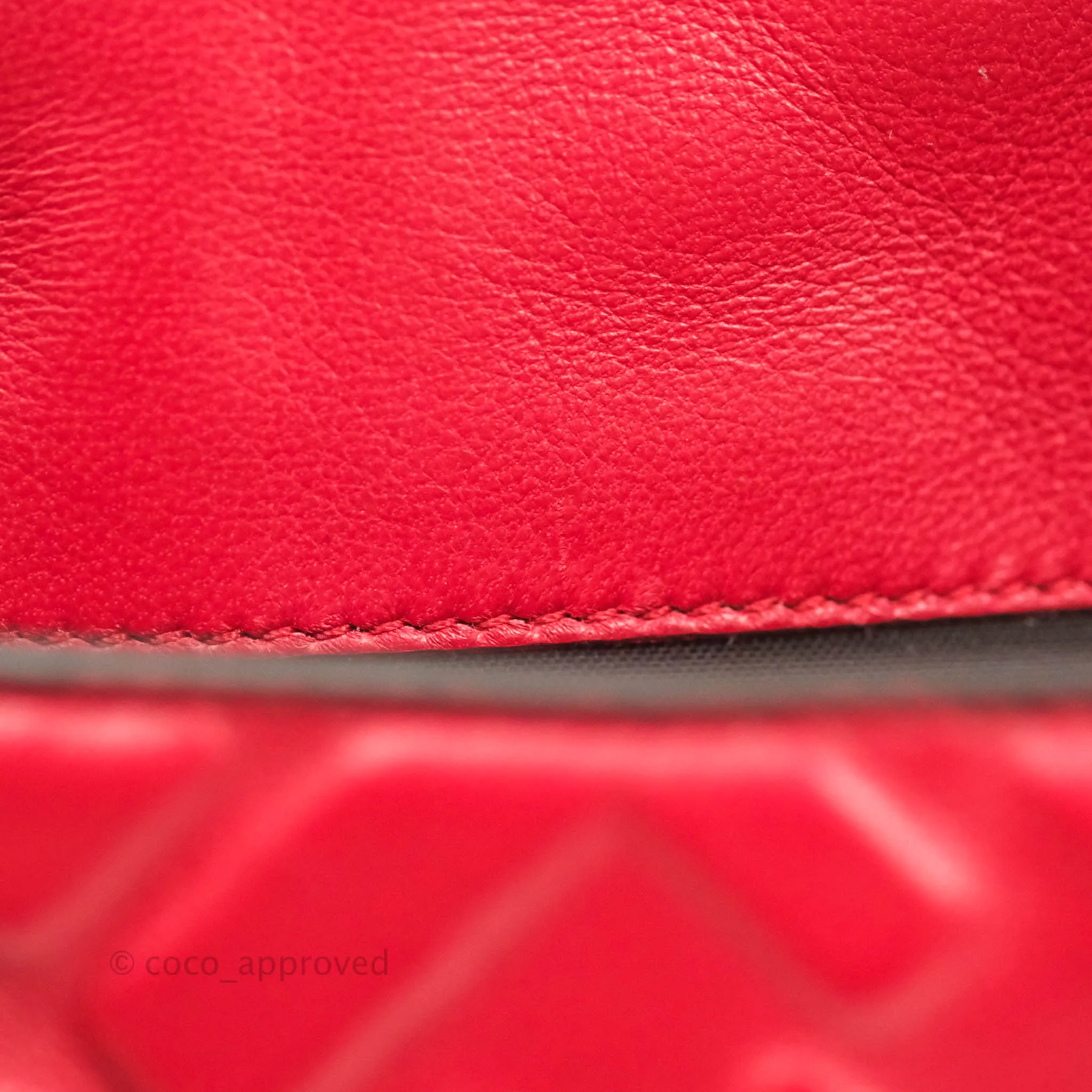 Fendi Nappa FF 1974 Embossed Mini Baguette Red