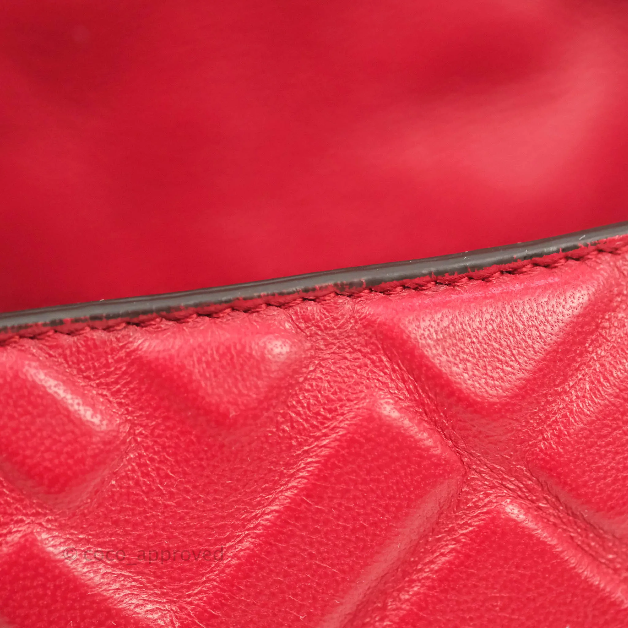 Fendi Nappa FF 1974 Embossed Mini Baguette Red