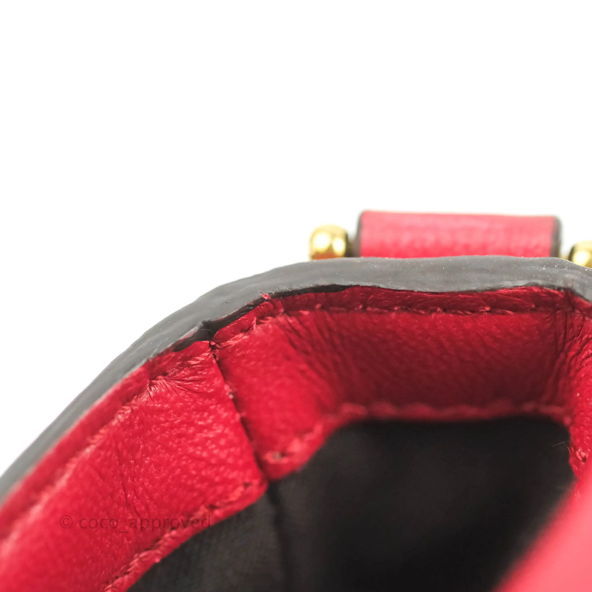 Fendi Nappa FF 1974 Embossed Mini Baguette Red