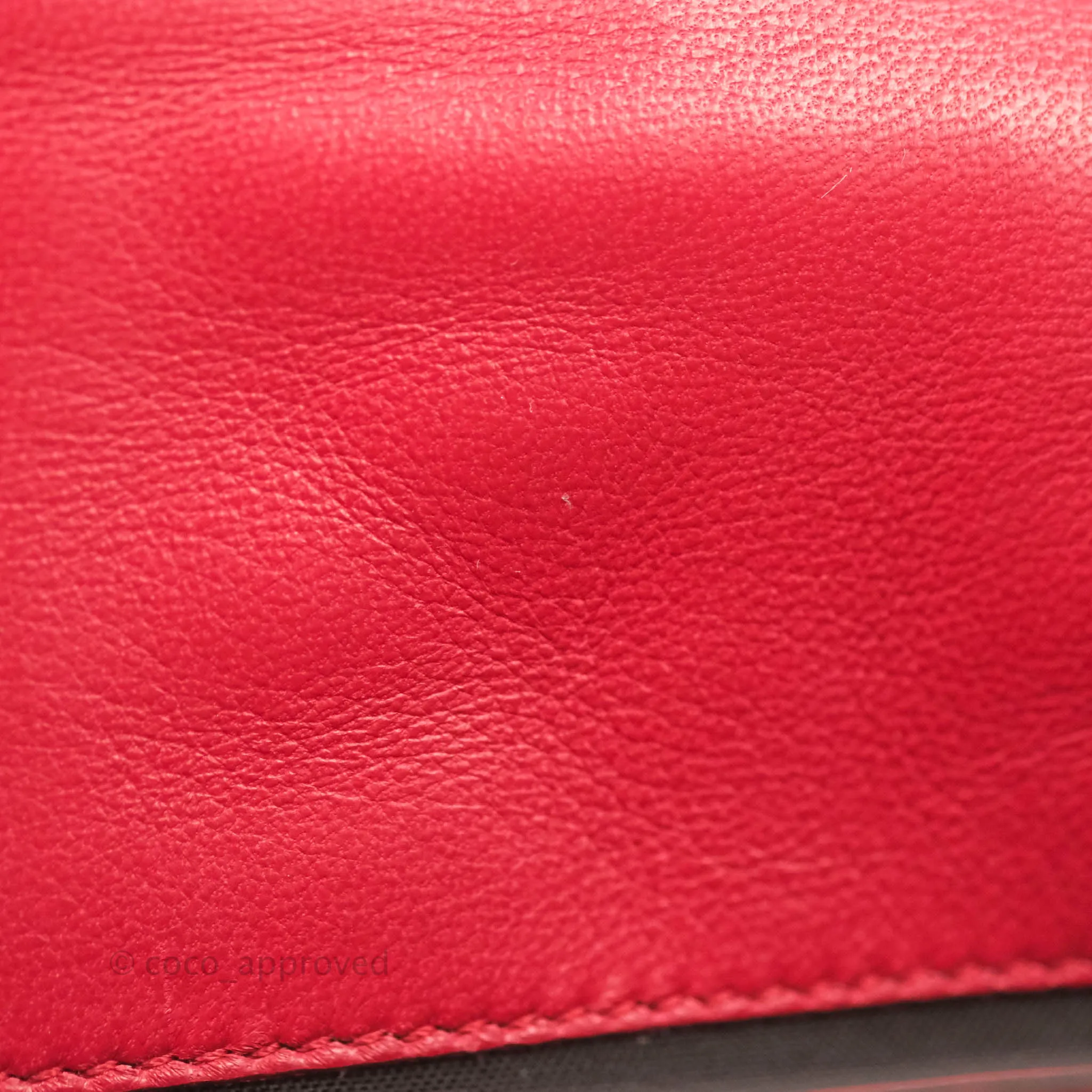 Fendi Nappa FF 1974 Embossed Mini Baguette Red