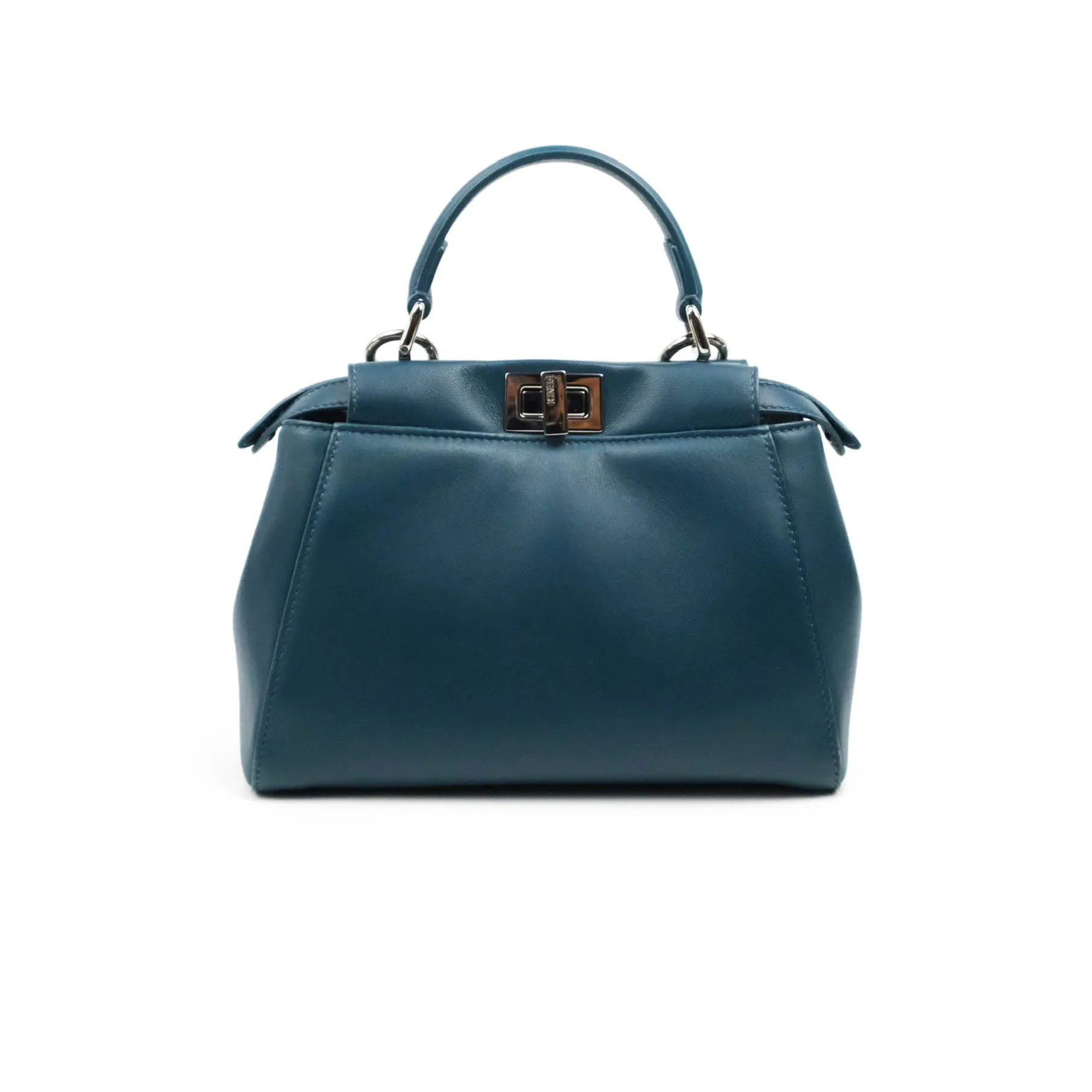 Fendi Nappa Mini Peekaboo Bag Peacock Blue