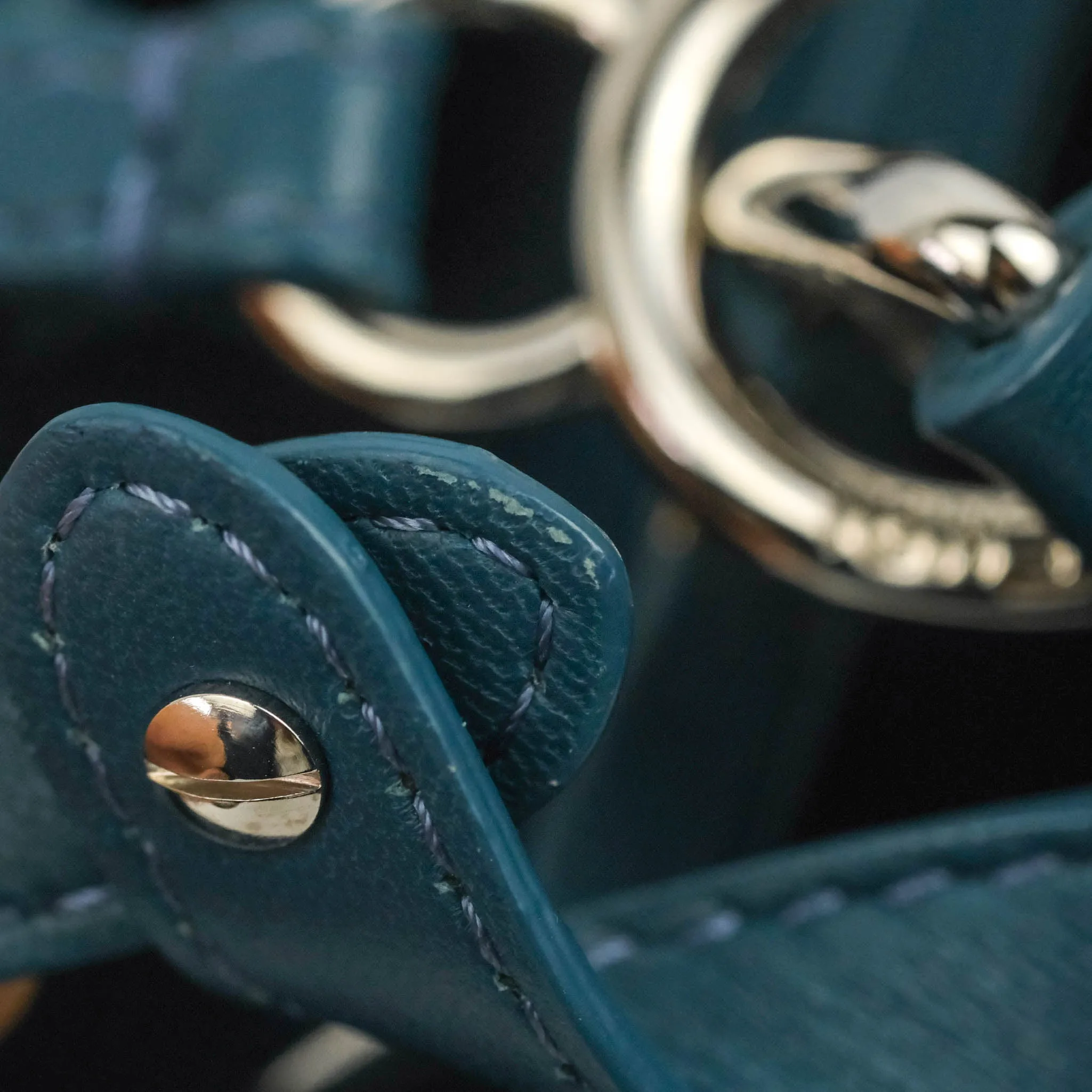Fendi Nappa Mini Peekaboo Bag Peacock Blue