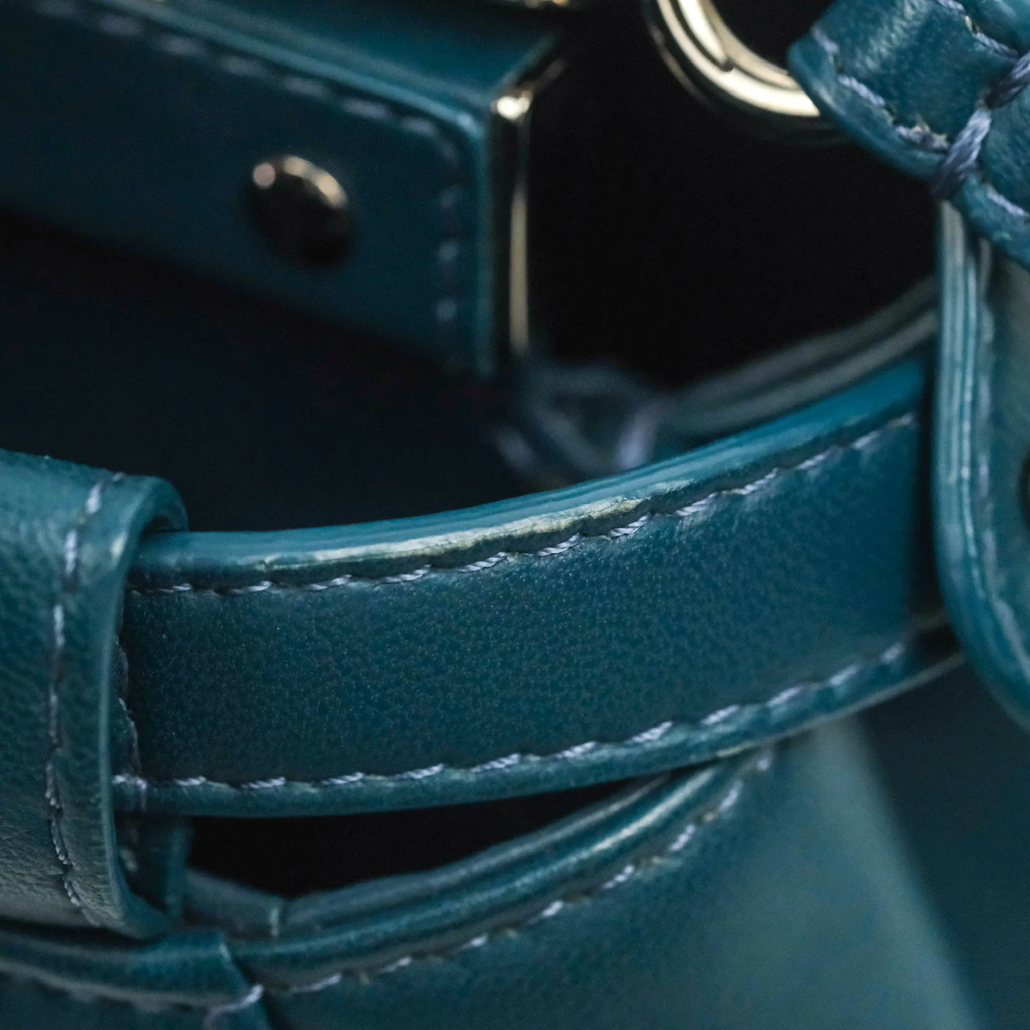 Fendi Nappa Mini Peekaboo Bag Peacock Blue