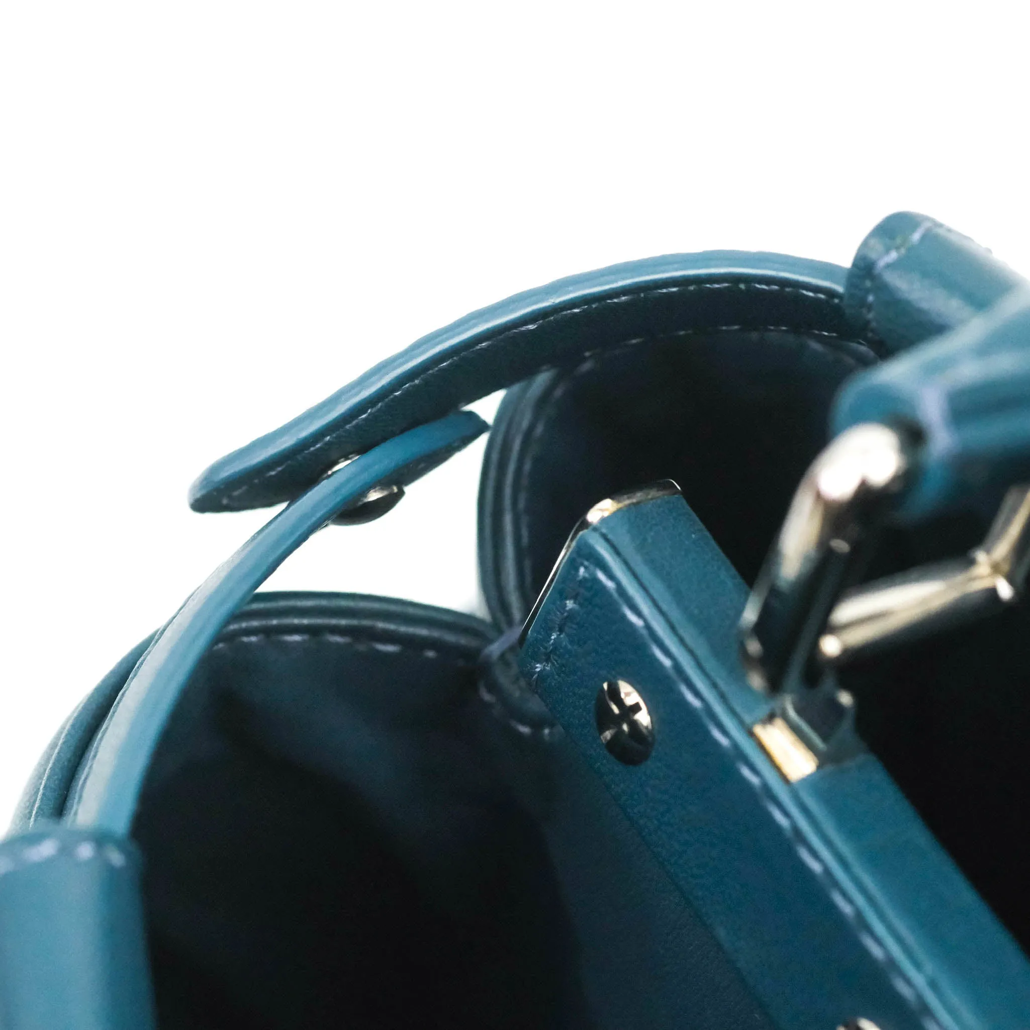 Fendi Nappa Mini Peekaboo Bag Peacock Blue