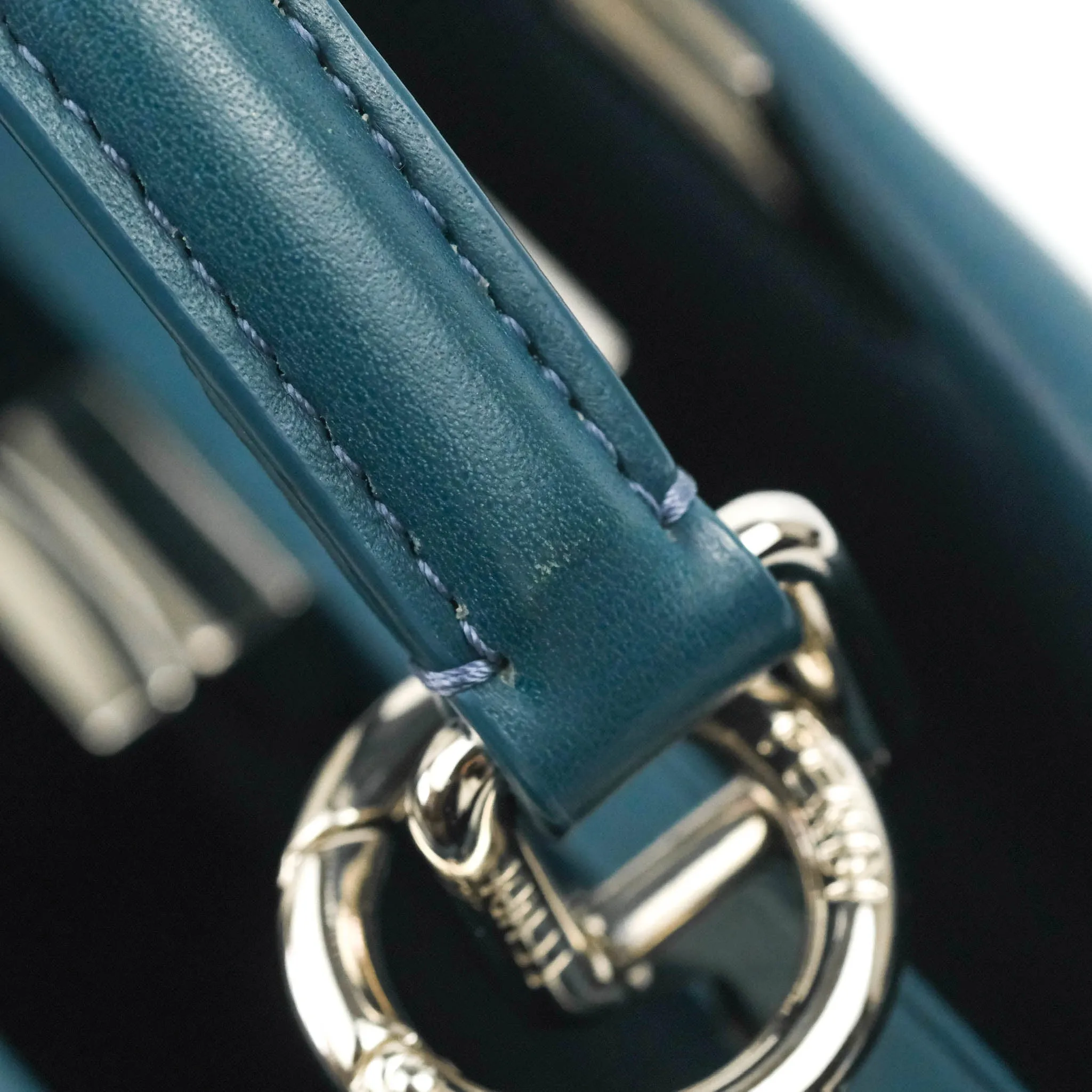 Fendi Nappa Mini Peekaboo Bag Peacock Blue