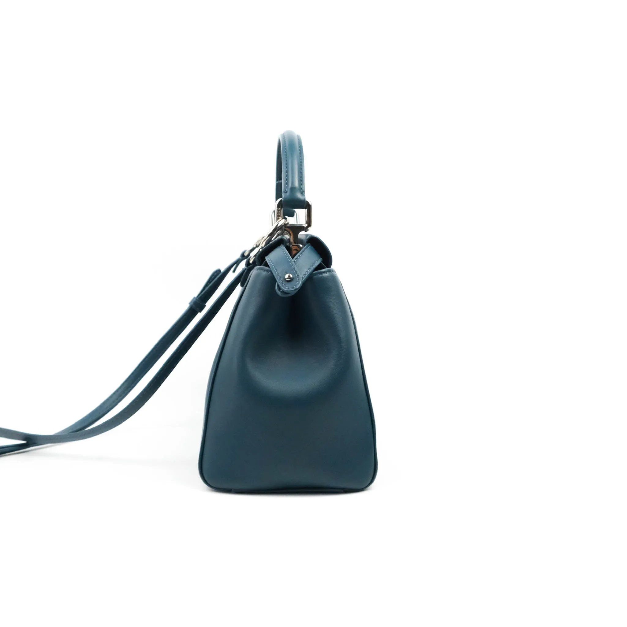 Fendi Nappa Mini Peekaboo Bag Peacock Blue