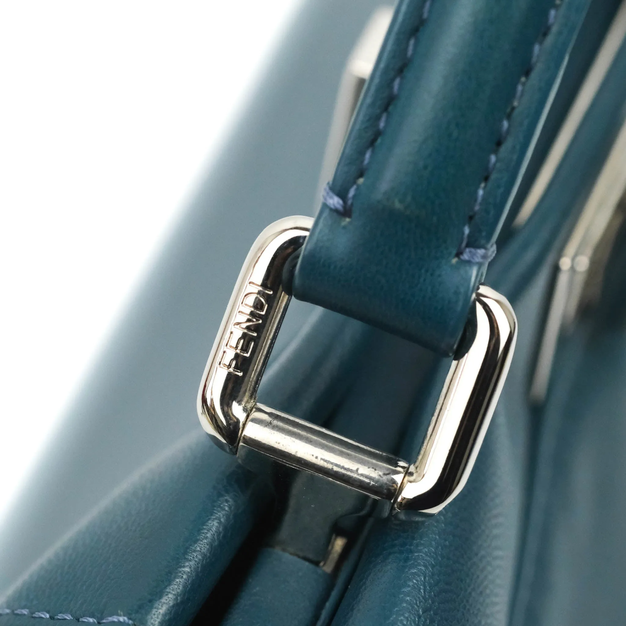 Fendi Nappa Mini Peekaboo Bag Peacock Blue