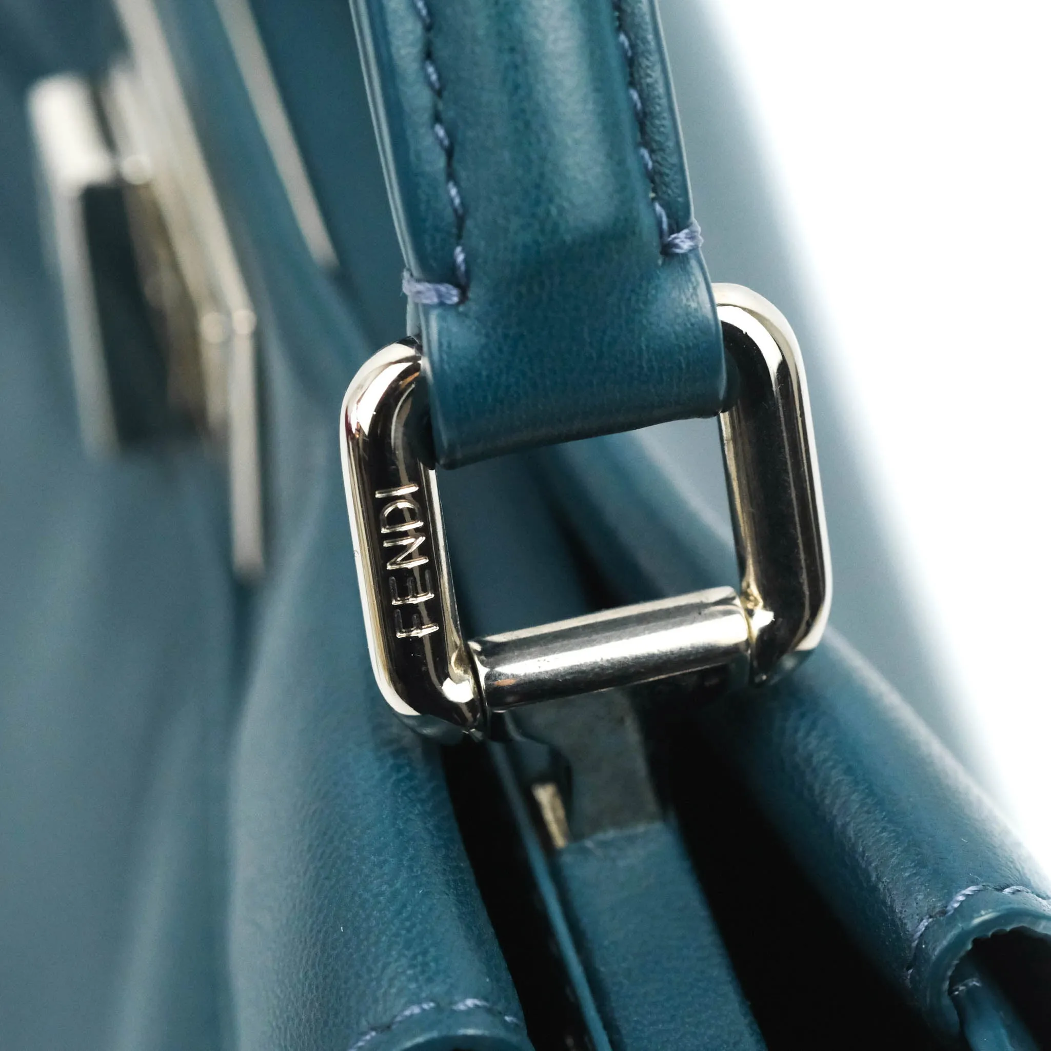 Fendi Nappa Mini Peekaboo Bag Peacock Blue