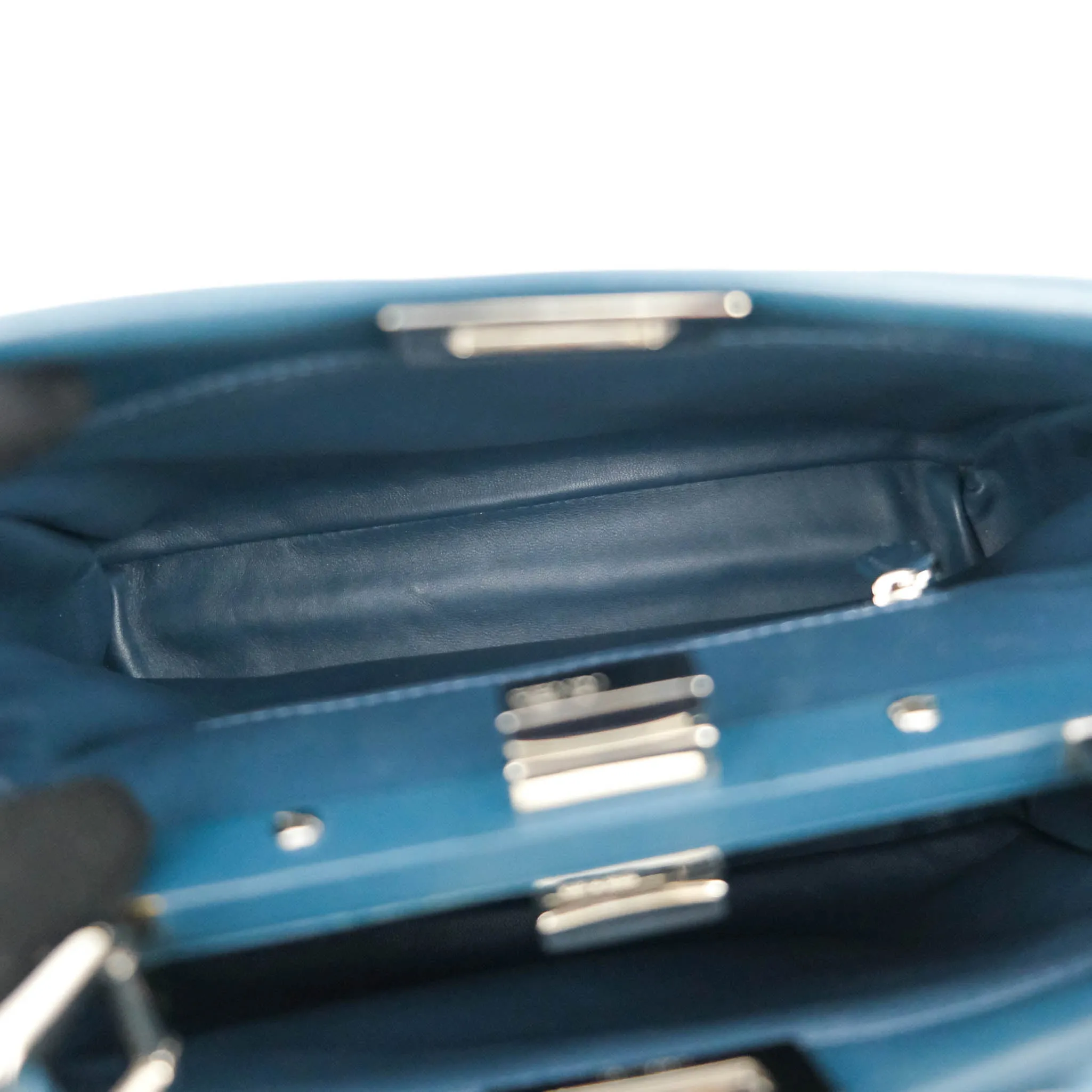 Fendi Nappa Mini Peekaboo Bag Peacock Blue