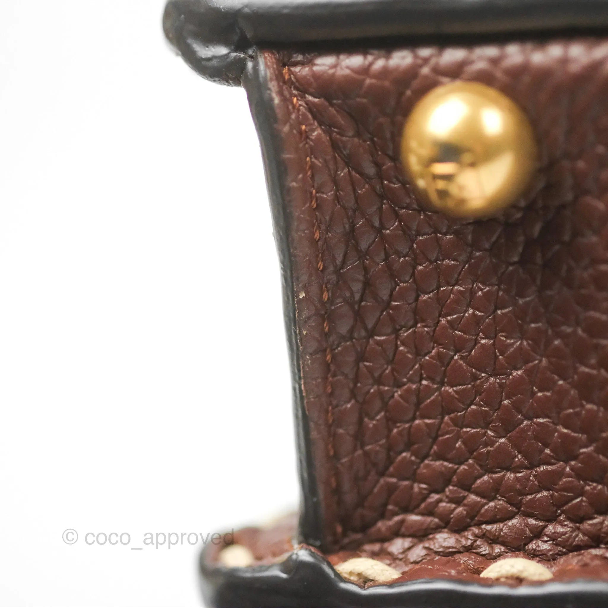 Fendi Peekaboo Iseeu Contrast Stitch Brick Brown Grained Leather Gold Hardware