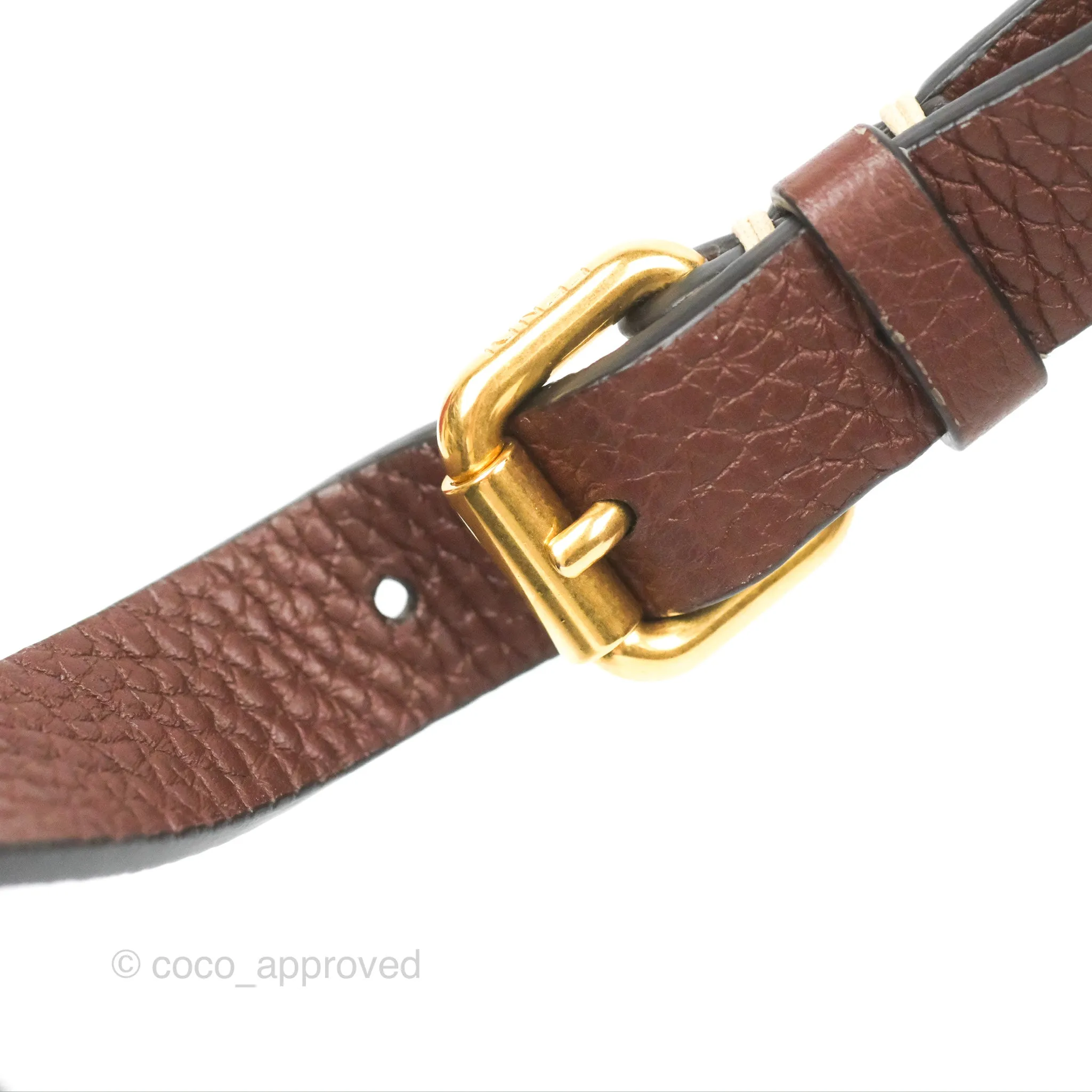 Fendi Peekaboo Iseeu Contrast Stitch Brick Brown Grained Leather Gold Hardware