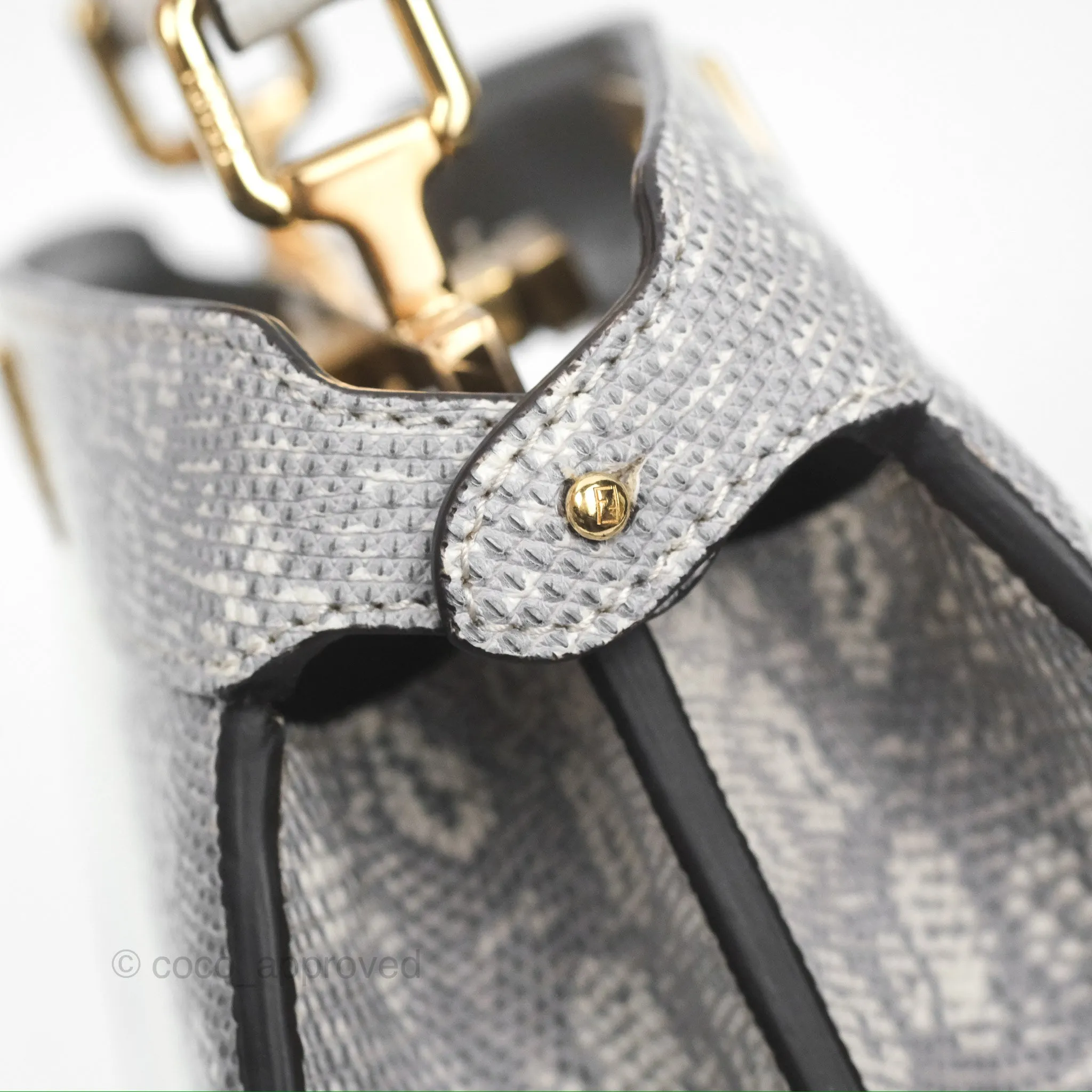 Fendi Peekaboo ISeeU Petite White lizard Leather Bag