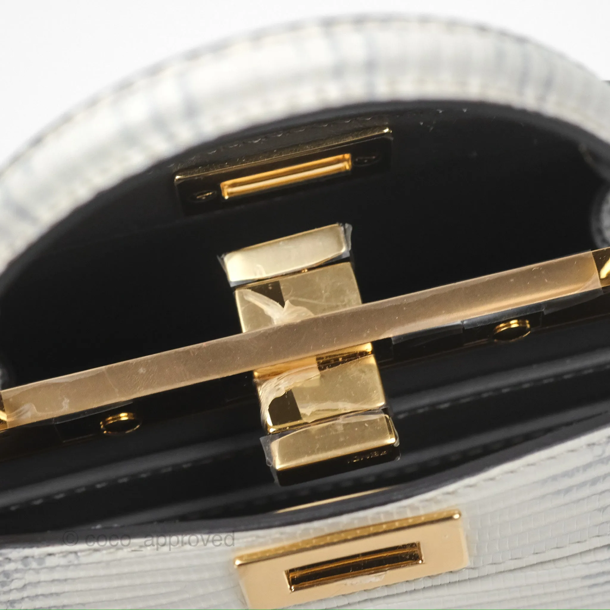 Fendi Peekaboo ISeeU Petite White lizard Leather Bag