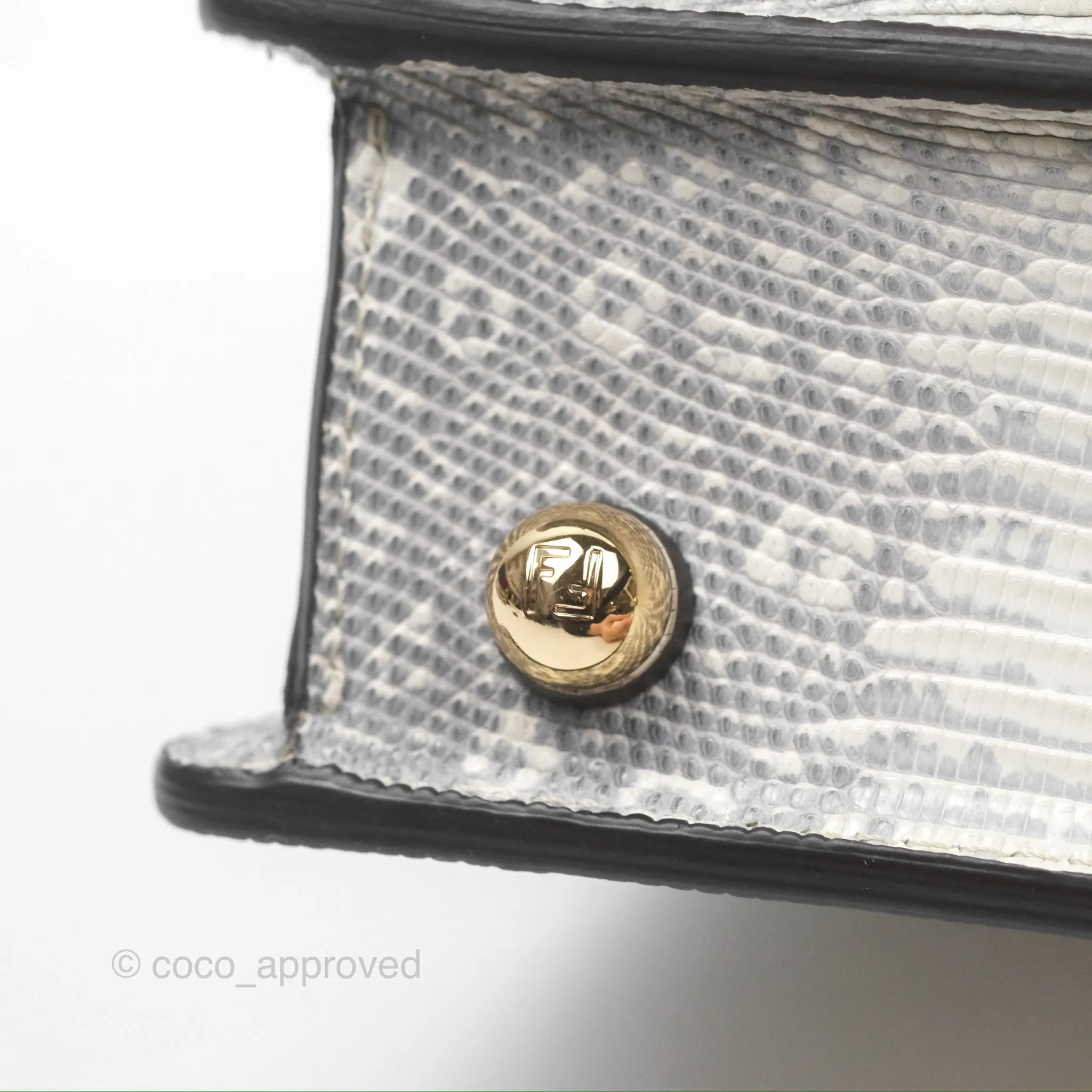 Fendi Peekaboo ISeeU Petite White lizard Leather Bag