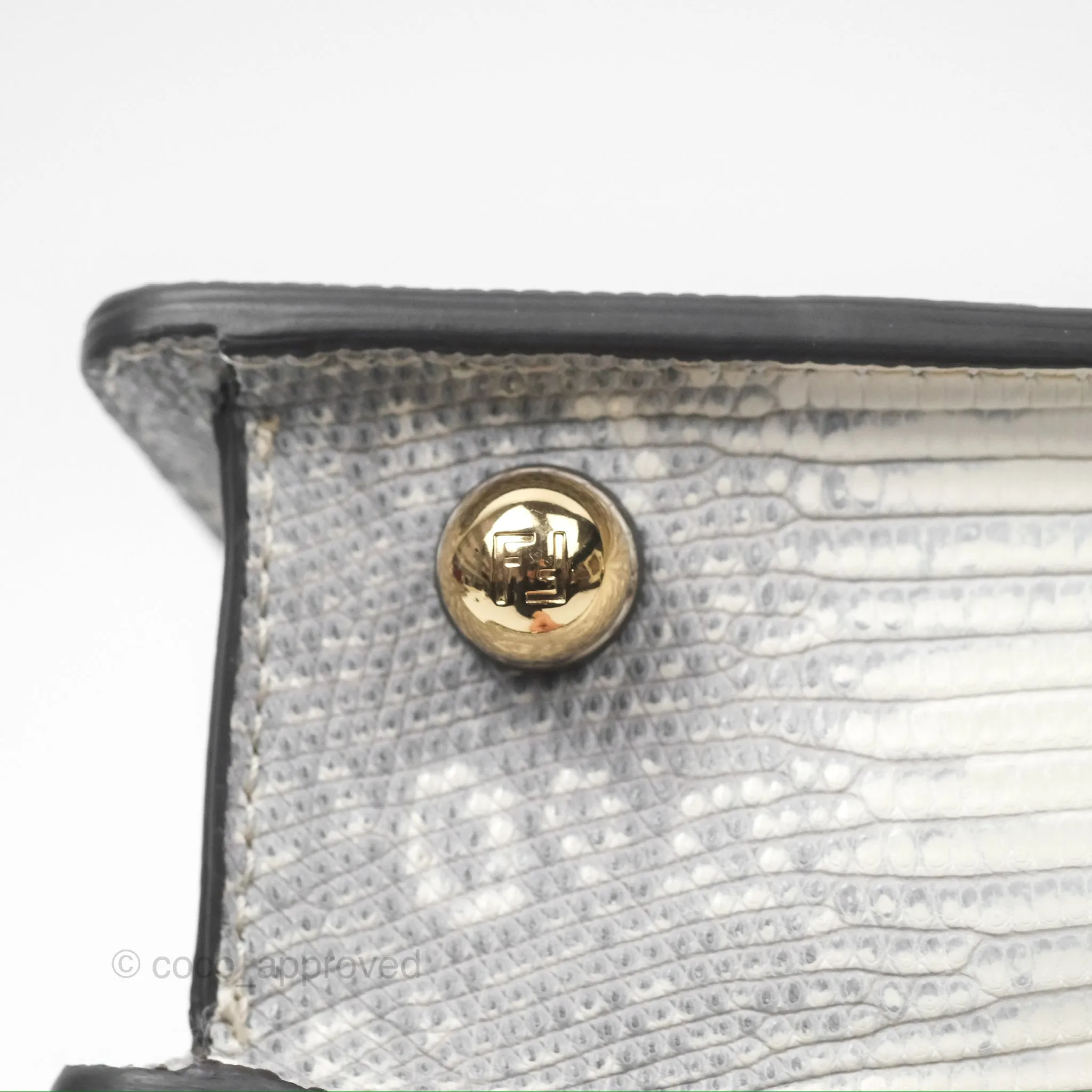 Fendi Peekaboo ISeeU Petite White lizard Leather Bag