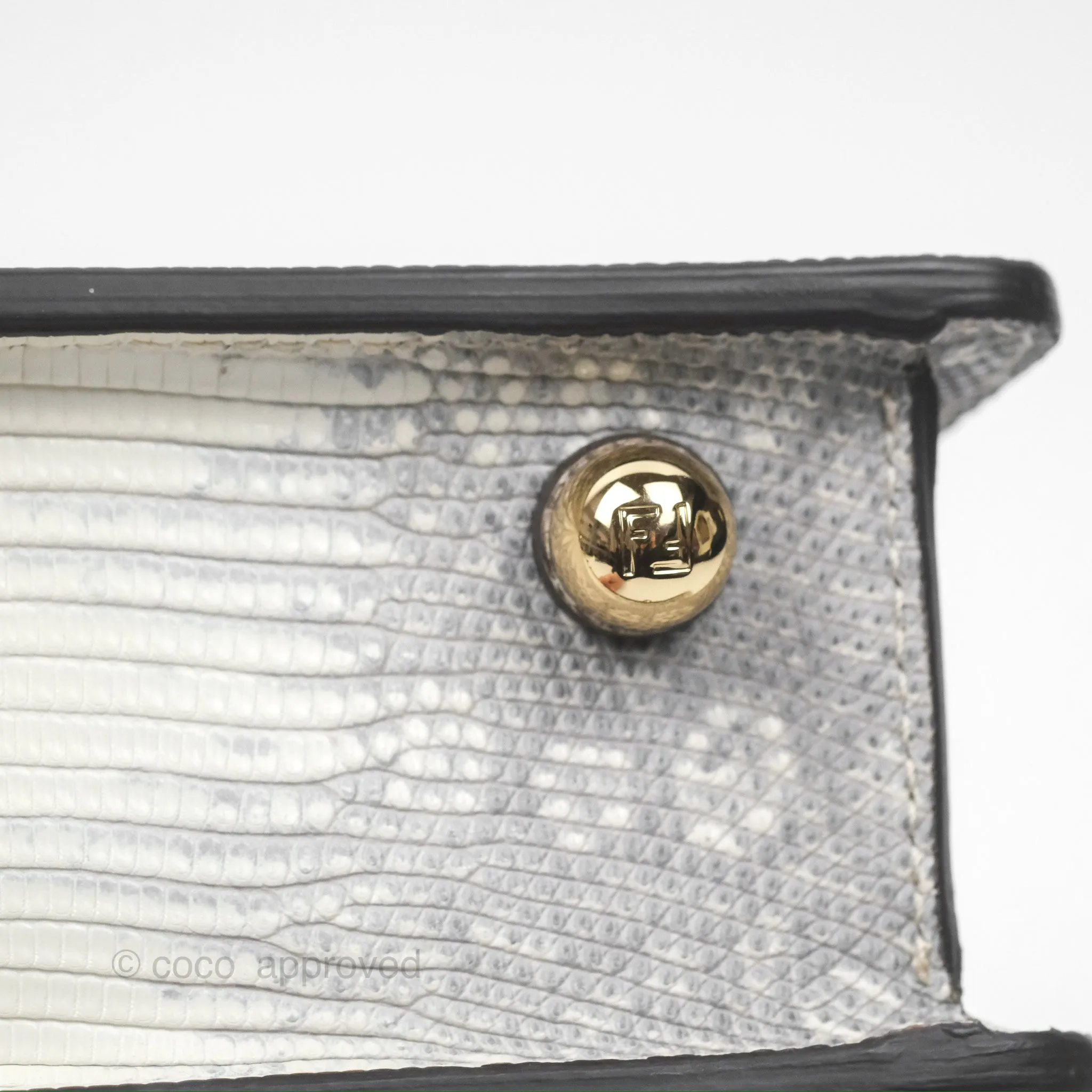 Fendi Peekaboo ISeeU Petite White lizard Leather Bag