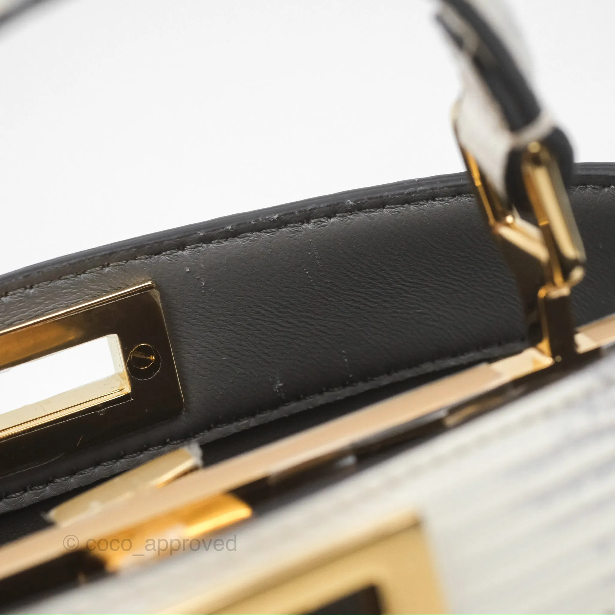 Fendi Peekaboo ISeeU Petite White lizard Leather Bag