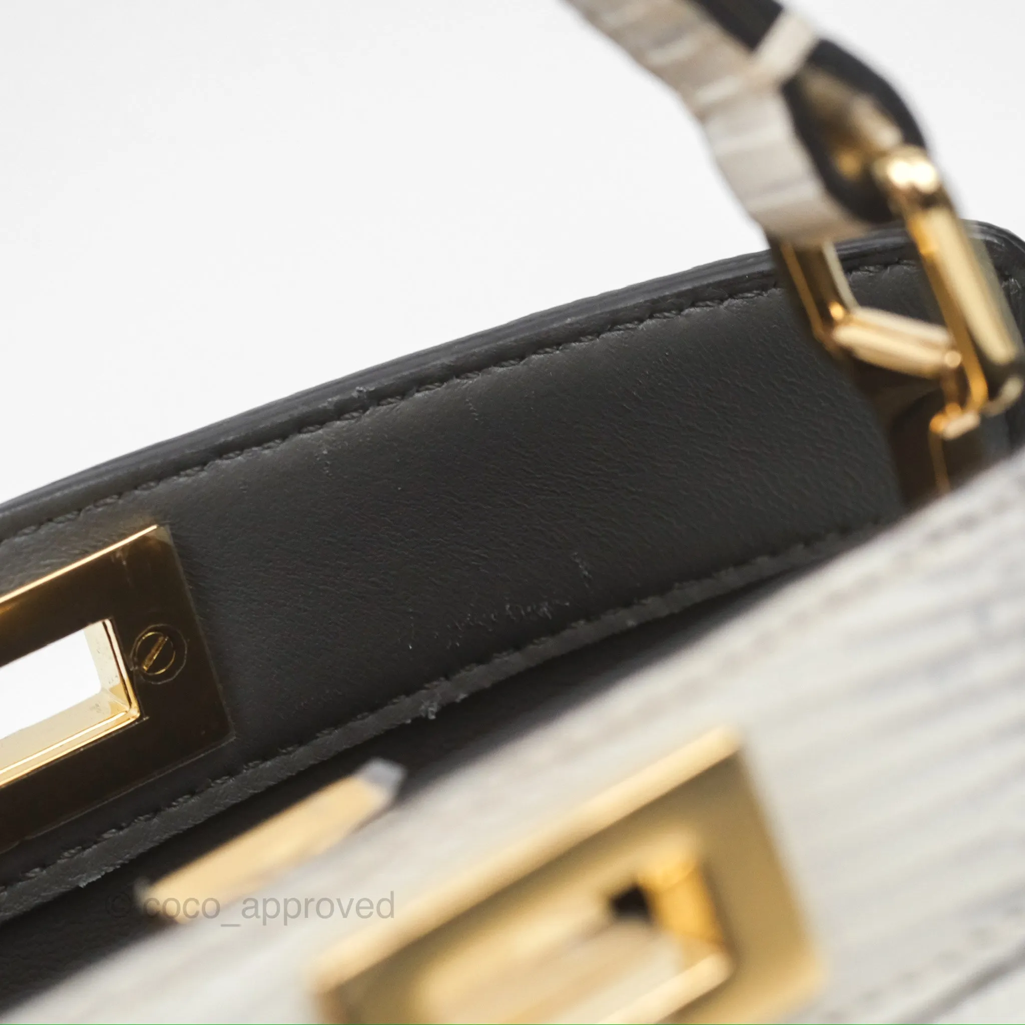 Fendi Peekaboo ISeeU Petite White lizard Leather Bag