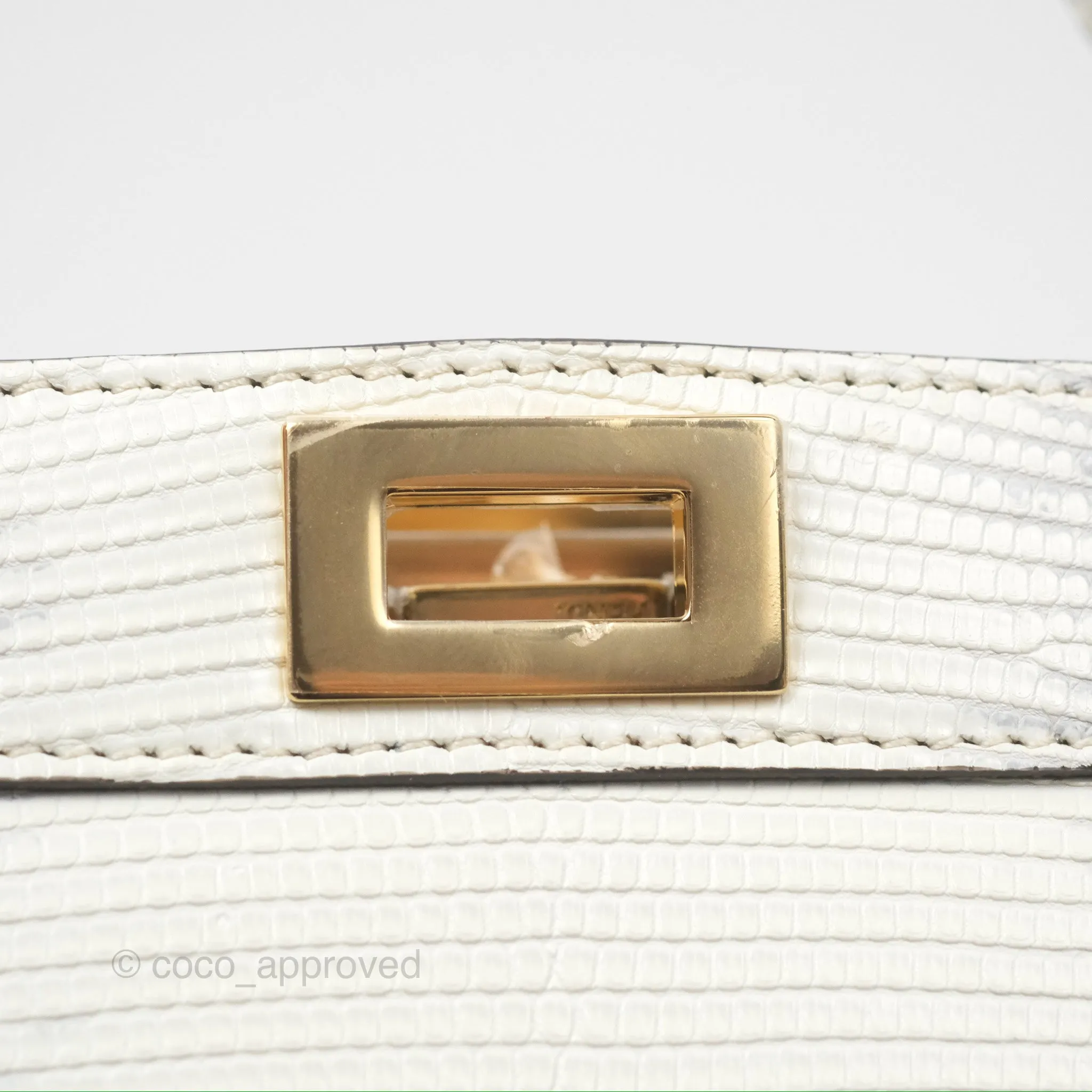 Fendi Peekaboo ISeeU Petite White lizard Leather Bag
