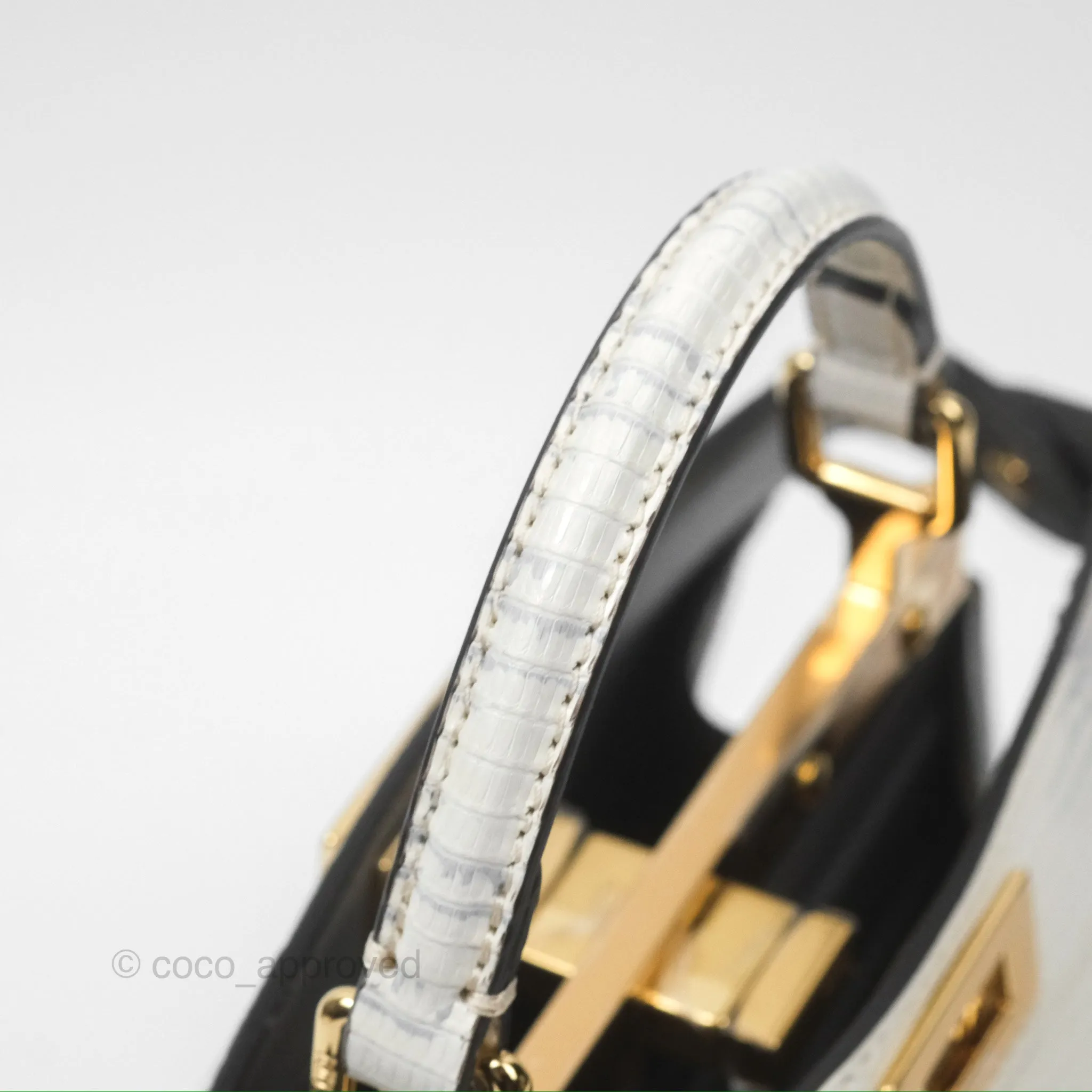 Fendi Peekaboo ISeeU Petite White lizard Leather Bag