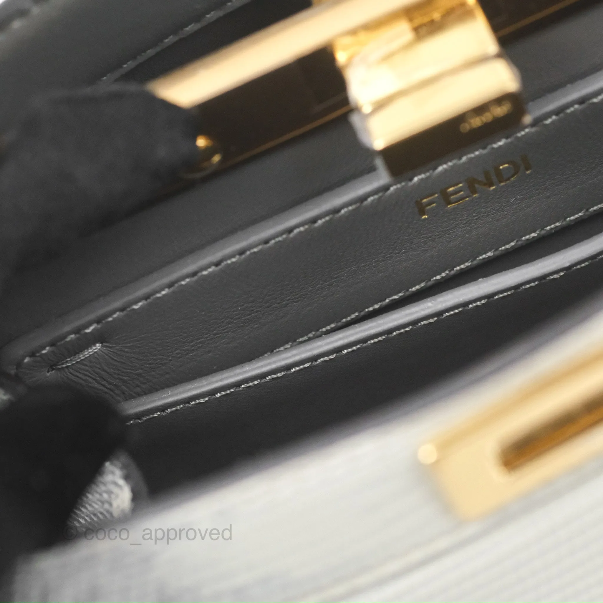 Fendi Peekaboo ISeeU Petite White lizard Leather Bag