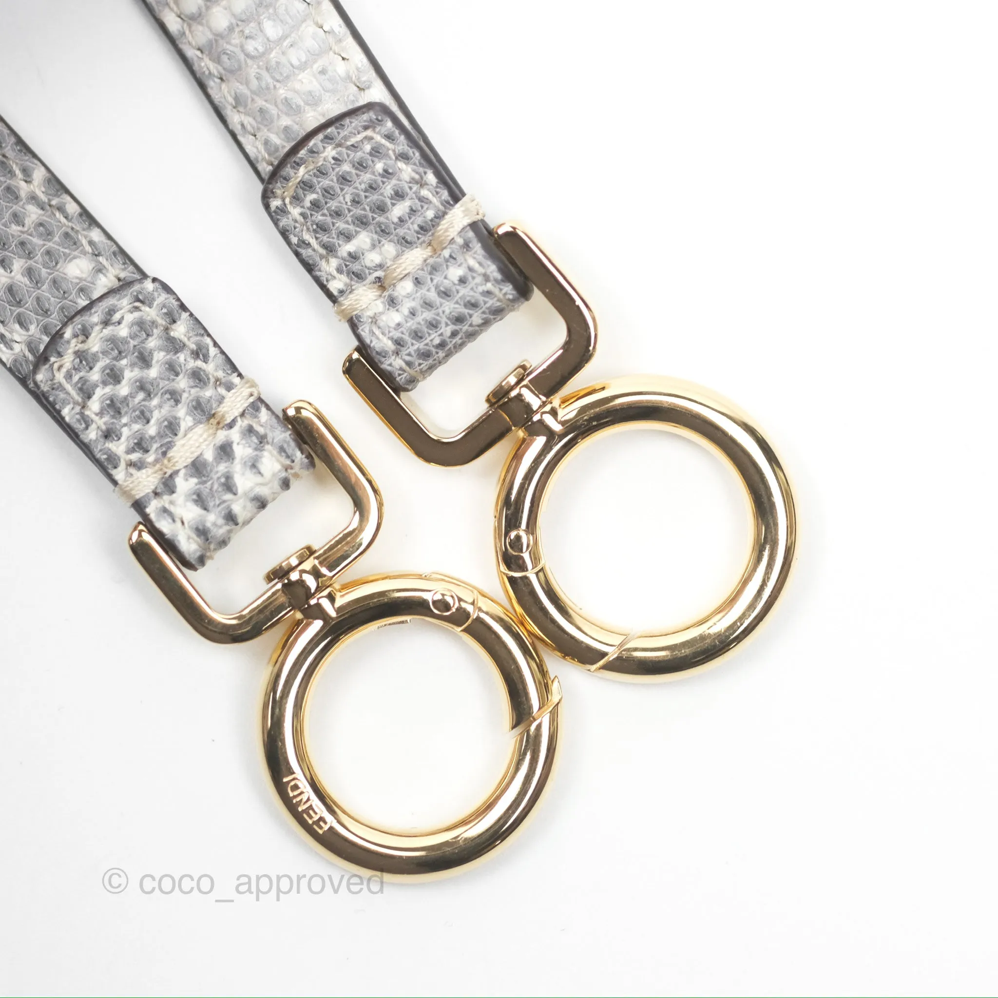 Fendi Peekaboo ISeeU Petite White lizard Leather Bag