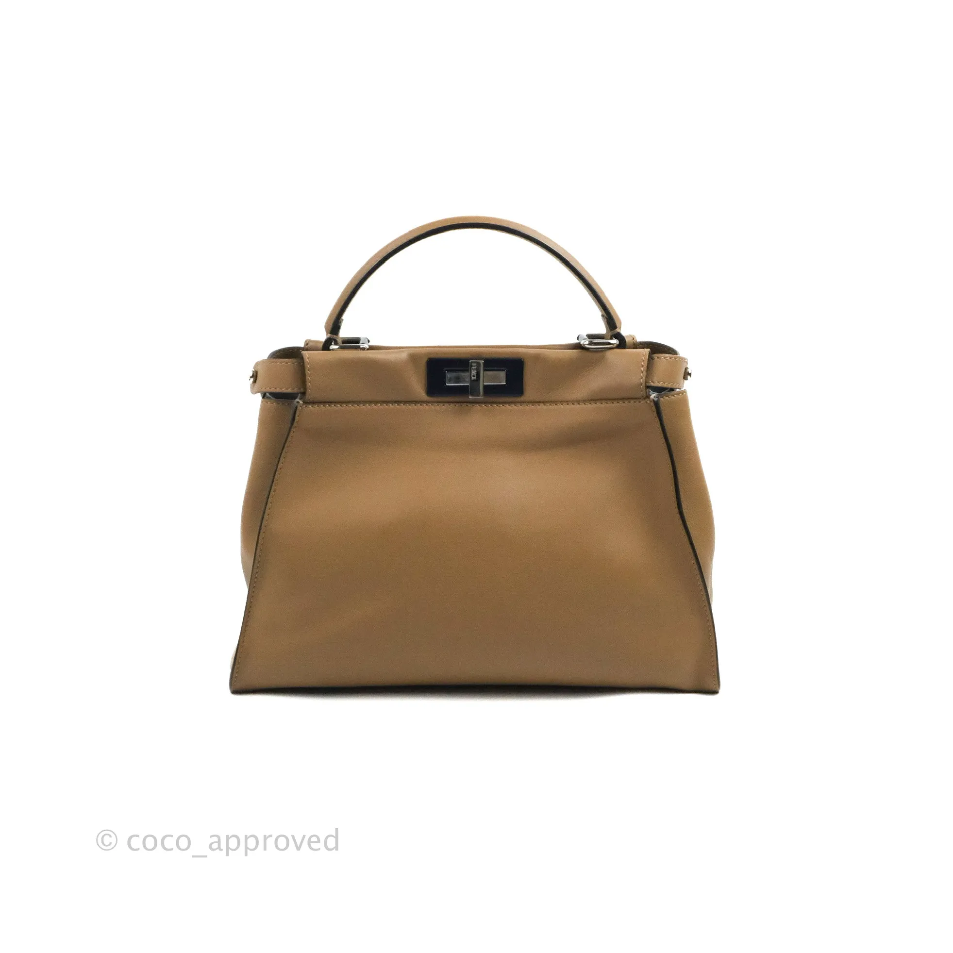 Fendi Peekaboo Medium Light Brown Silver Hardware