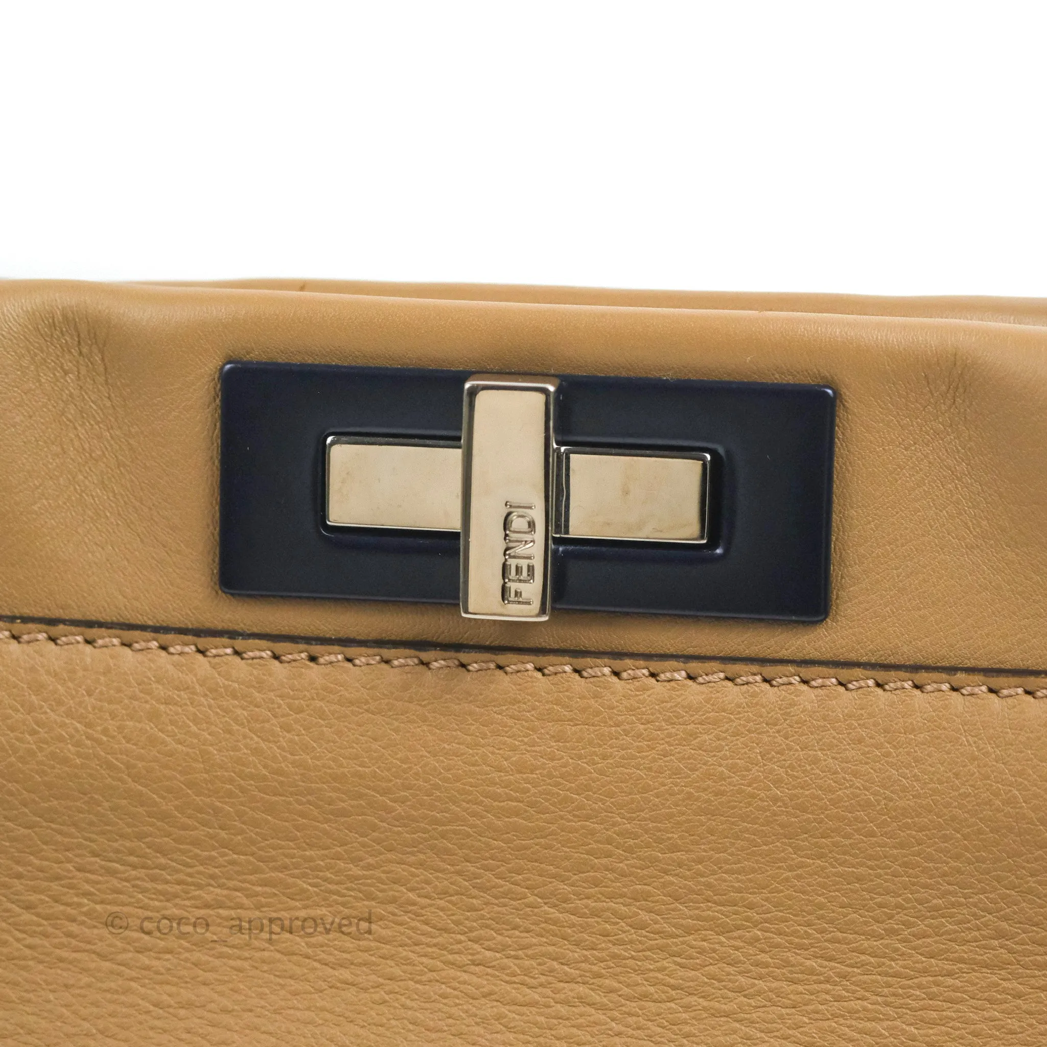 Fendi Peekaboo Medium Light Brown Silver Hardware