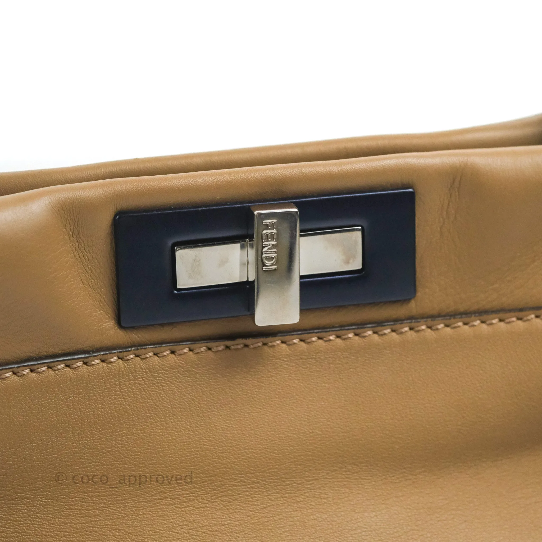 Fendi Peekaboo Medium Light Brown Silver Hardware