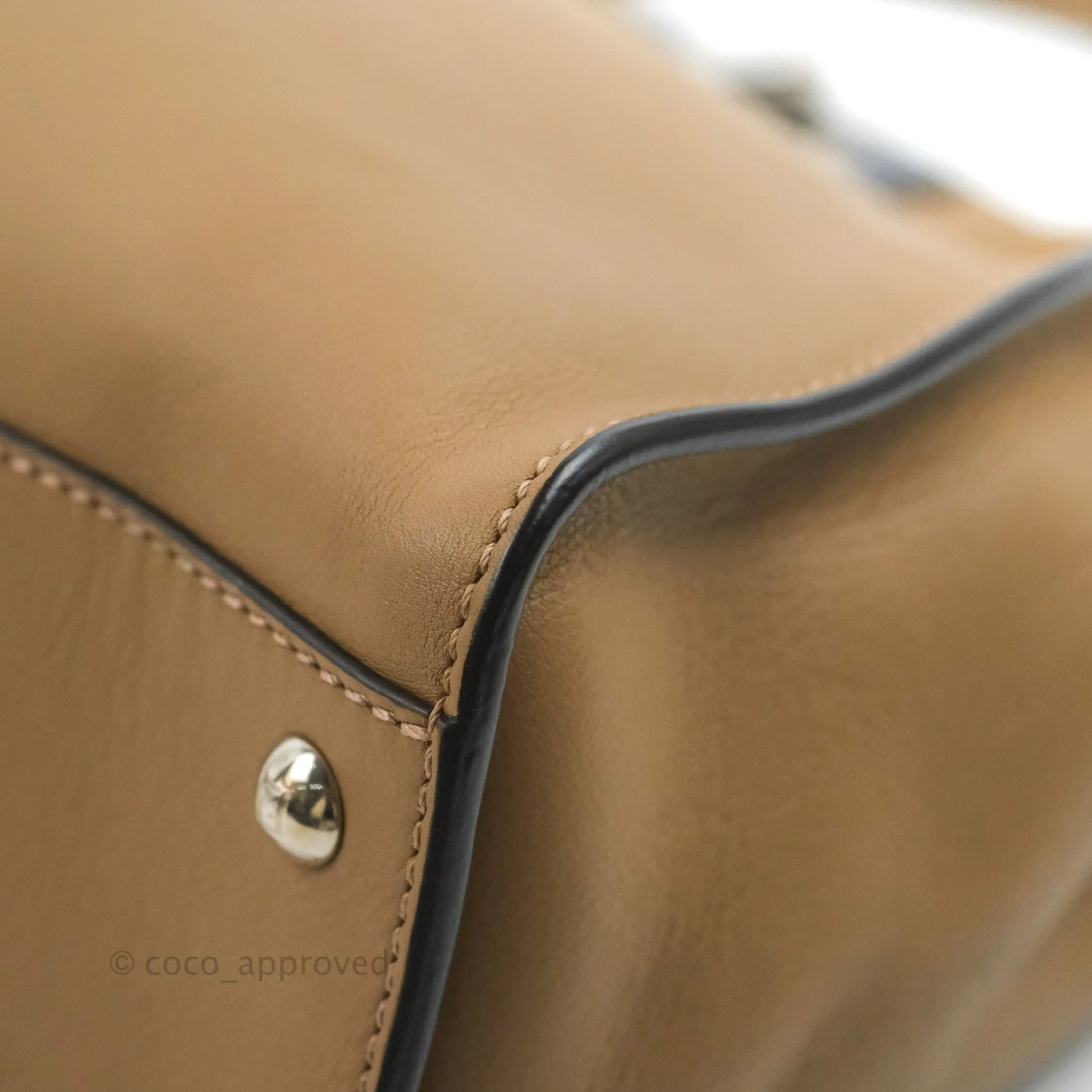 Fendi Peekaboo Medium Light Brown Silver Hardware
