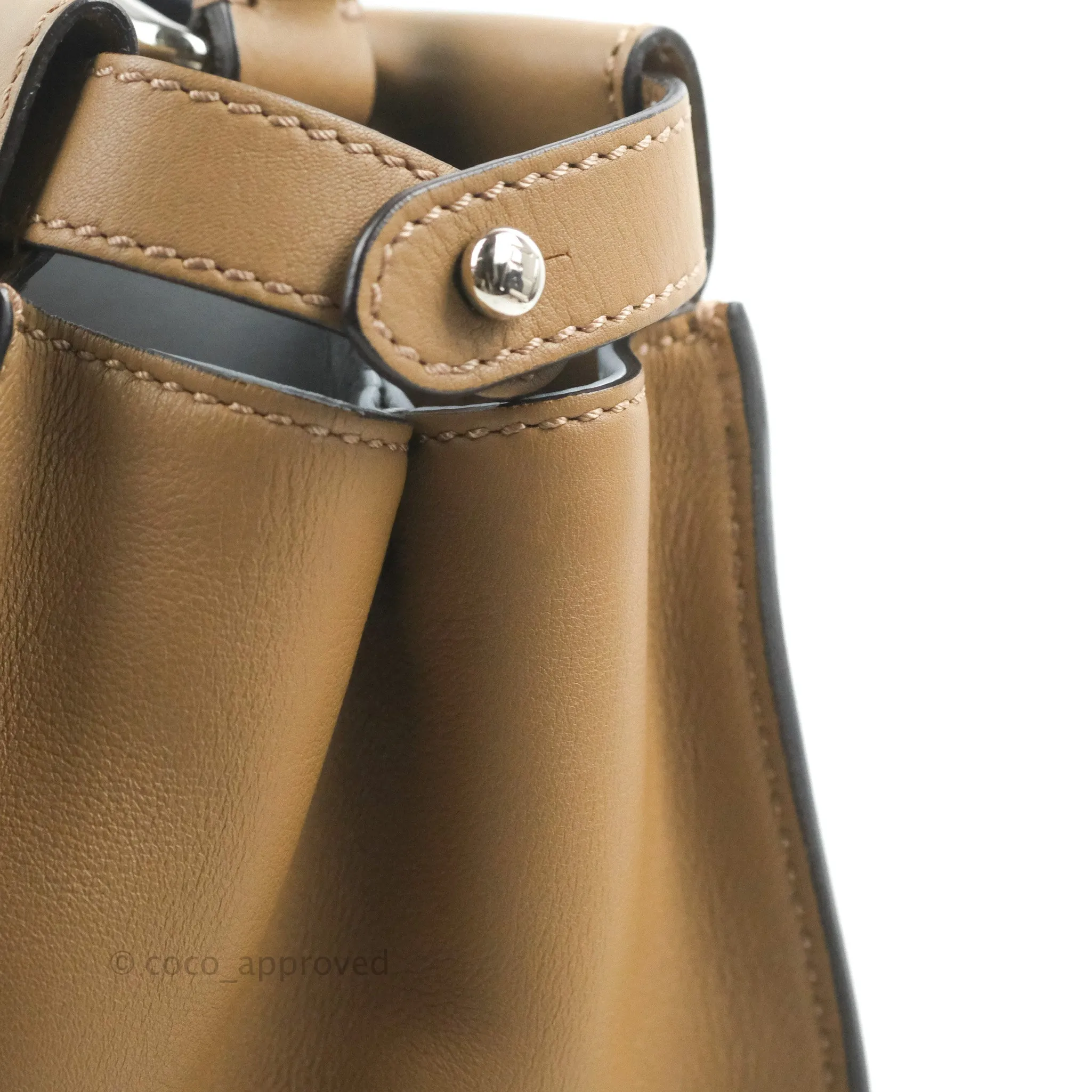 Fendi Peekaboo Medium Light Brown Silver Hardware