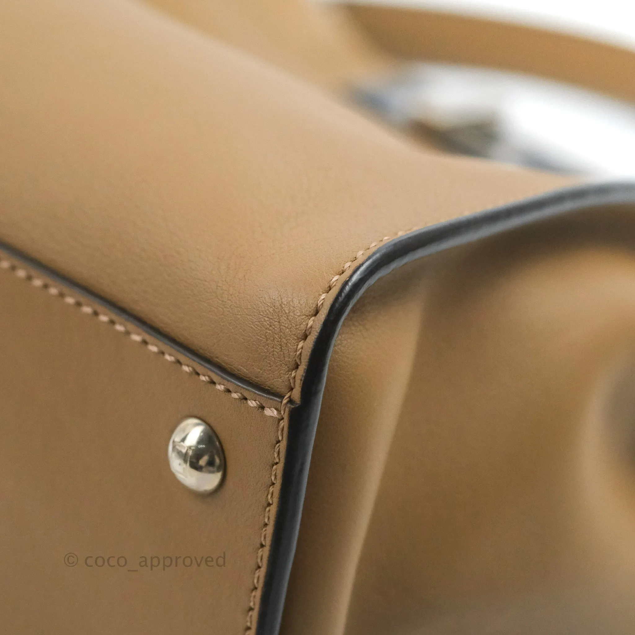 Fendi Peekaboo Medium Light Brown Silver Hardware