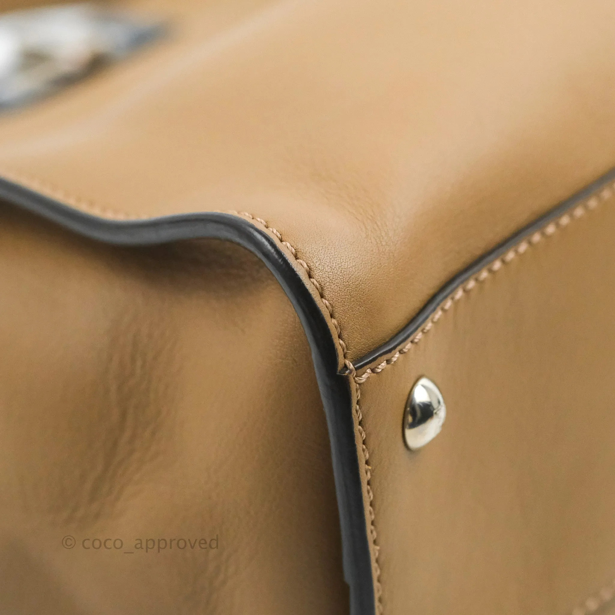 Fendi Peekaboo Medium Light Brown Silver Hardware