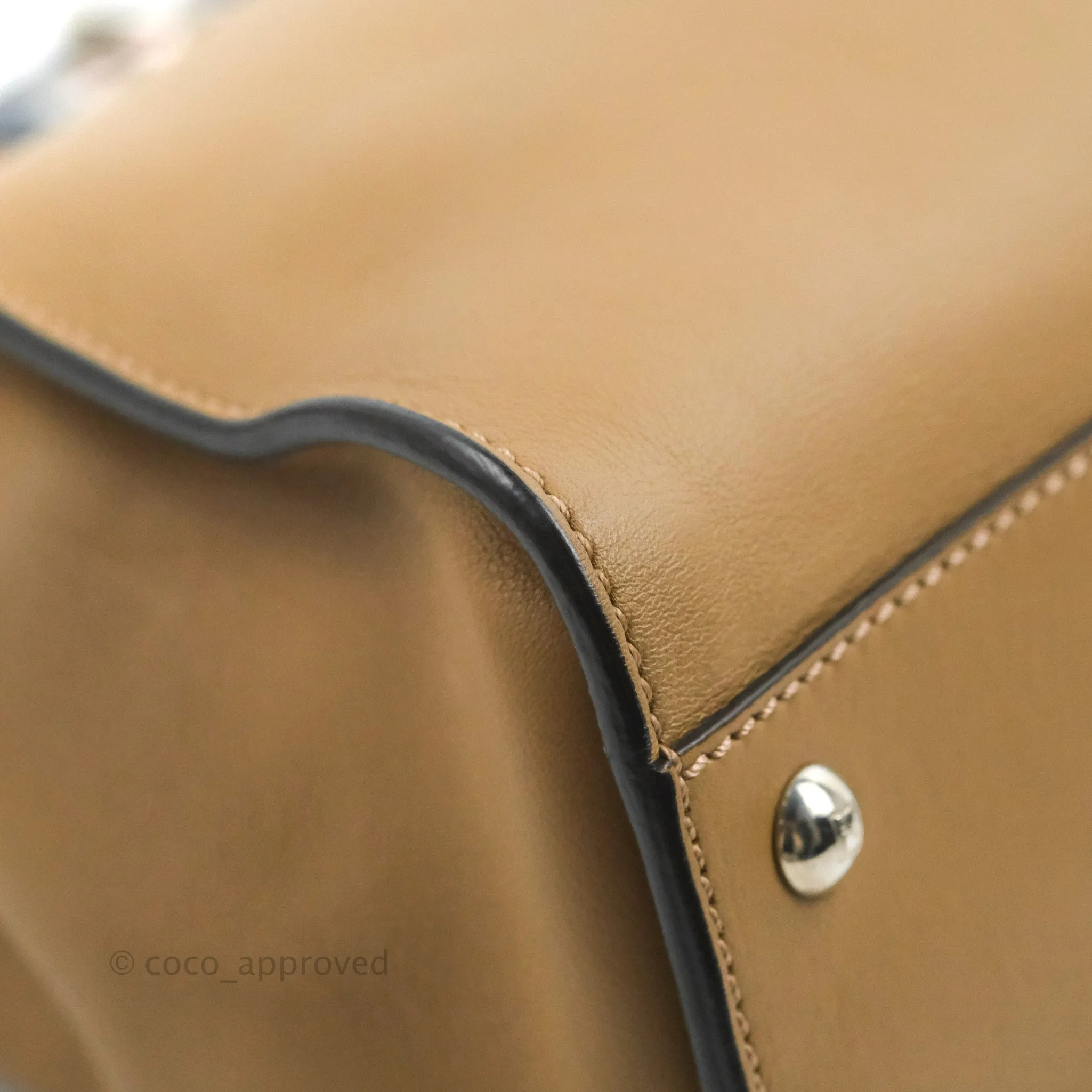 Fendi Peekaboo Medium Light Brown Silver Hardware
