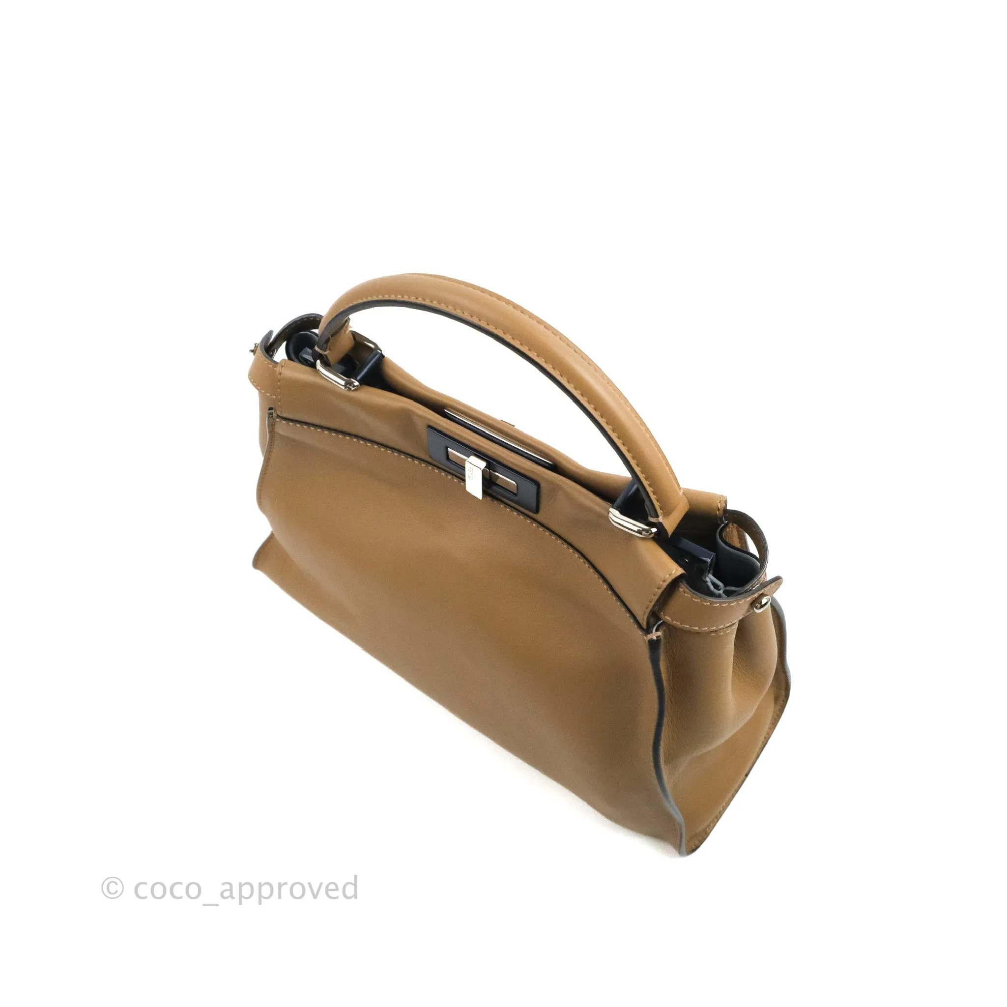 Fendi Peekaboo Medium Light Brown Silver Hardware