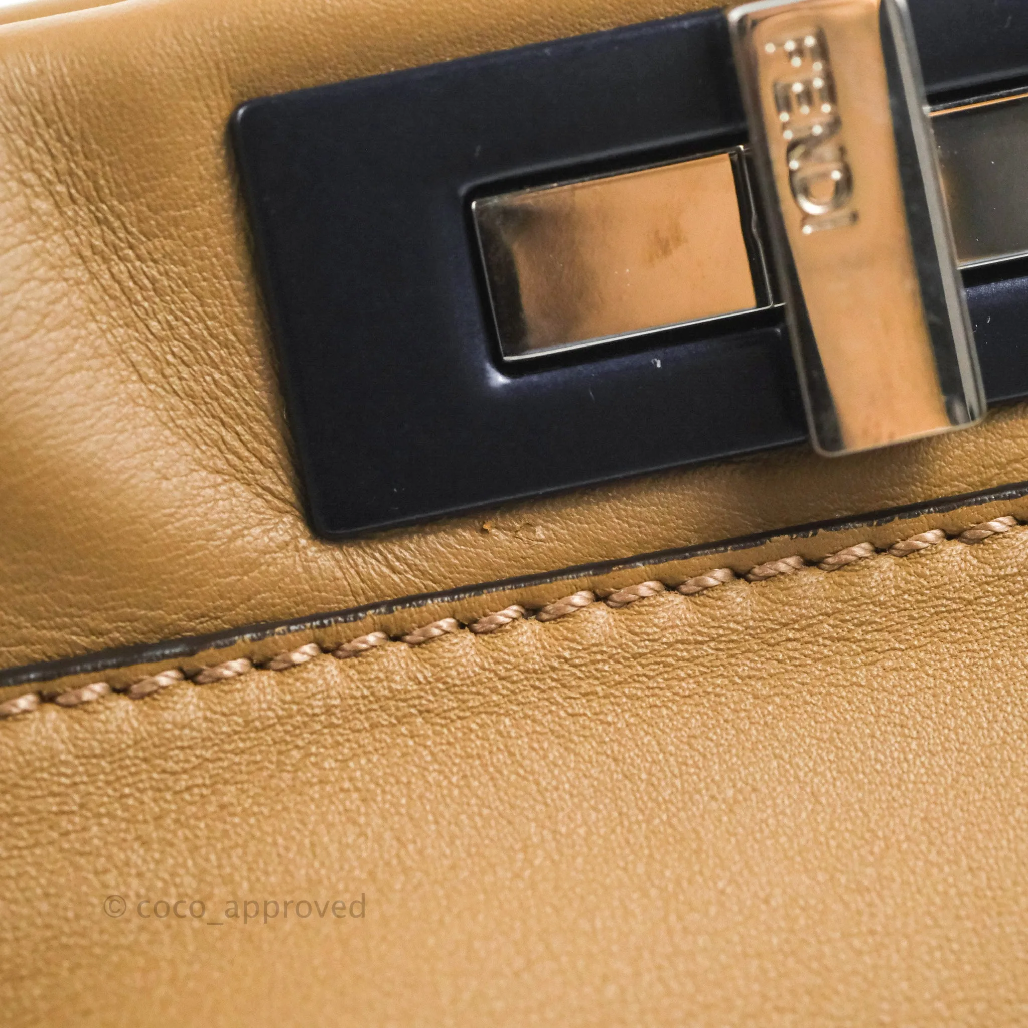 Fendi Peekaboo Medium Light Brown Silver Hardware