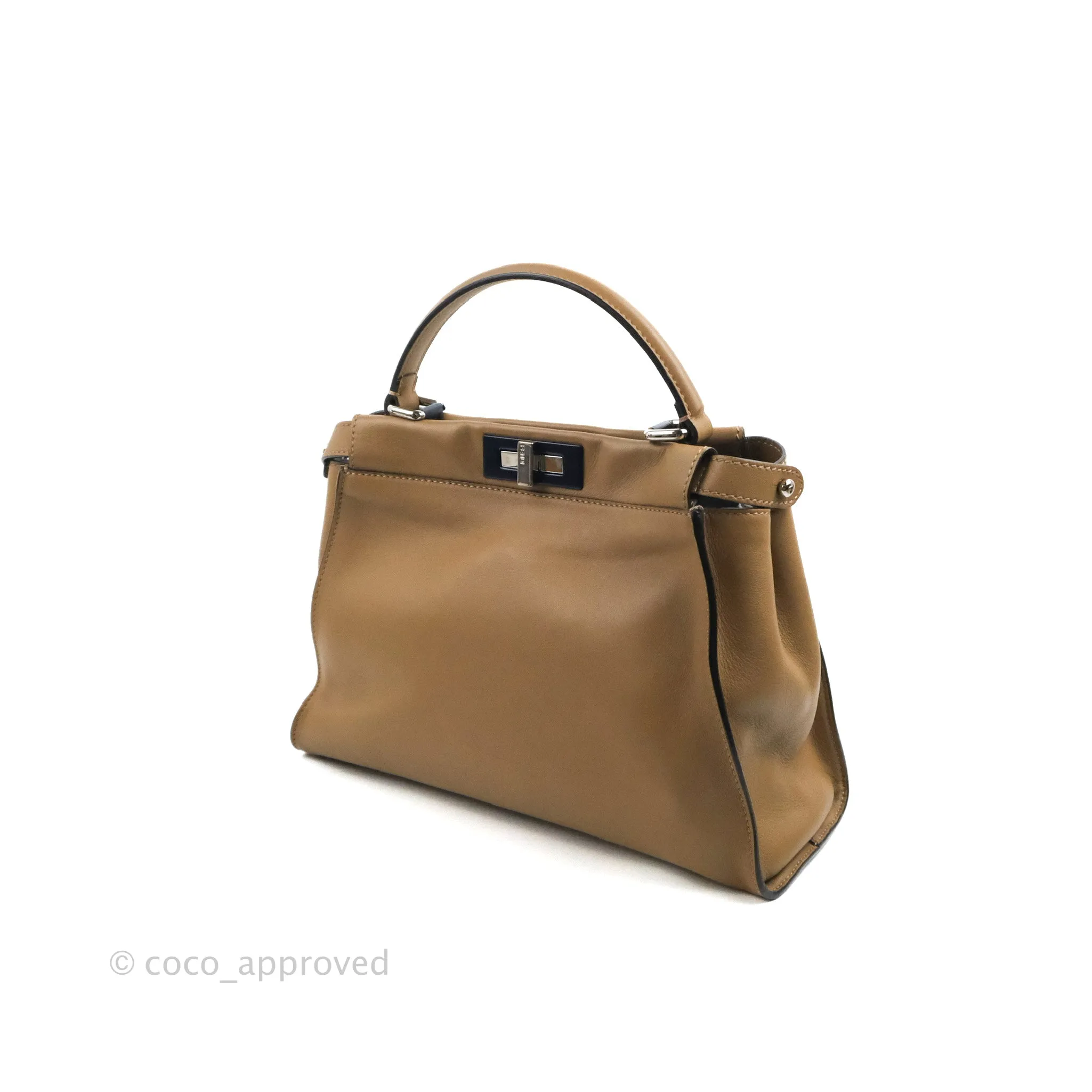 Fendi Peekaboo Medium Light Brown Silver Hardware