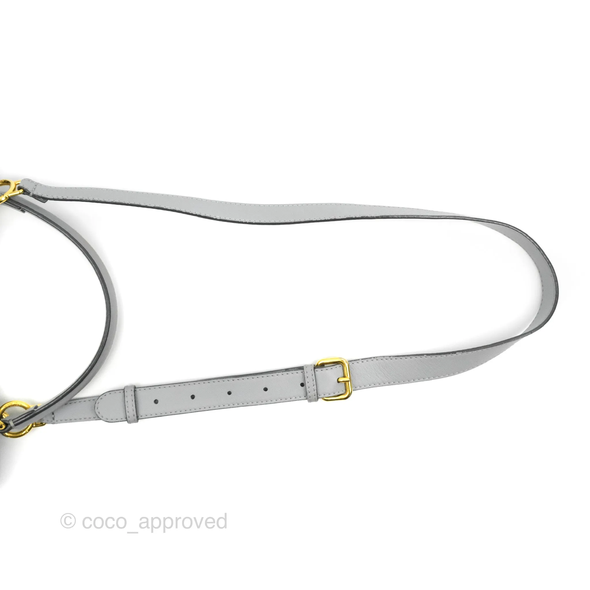 Fendi Peekaboo Medium Light Grey Blue Gold Hardware