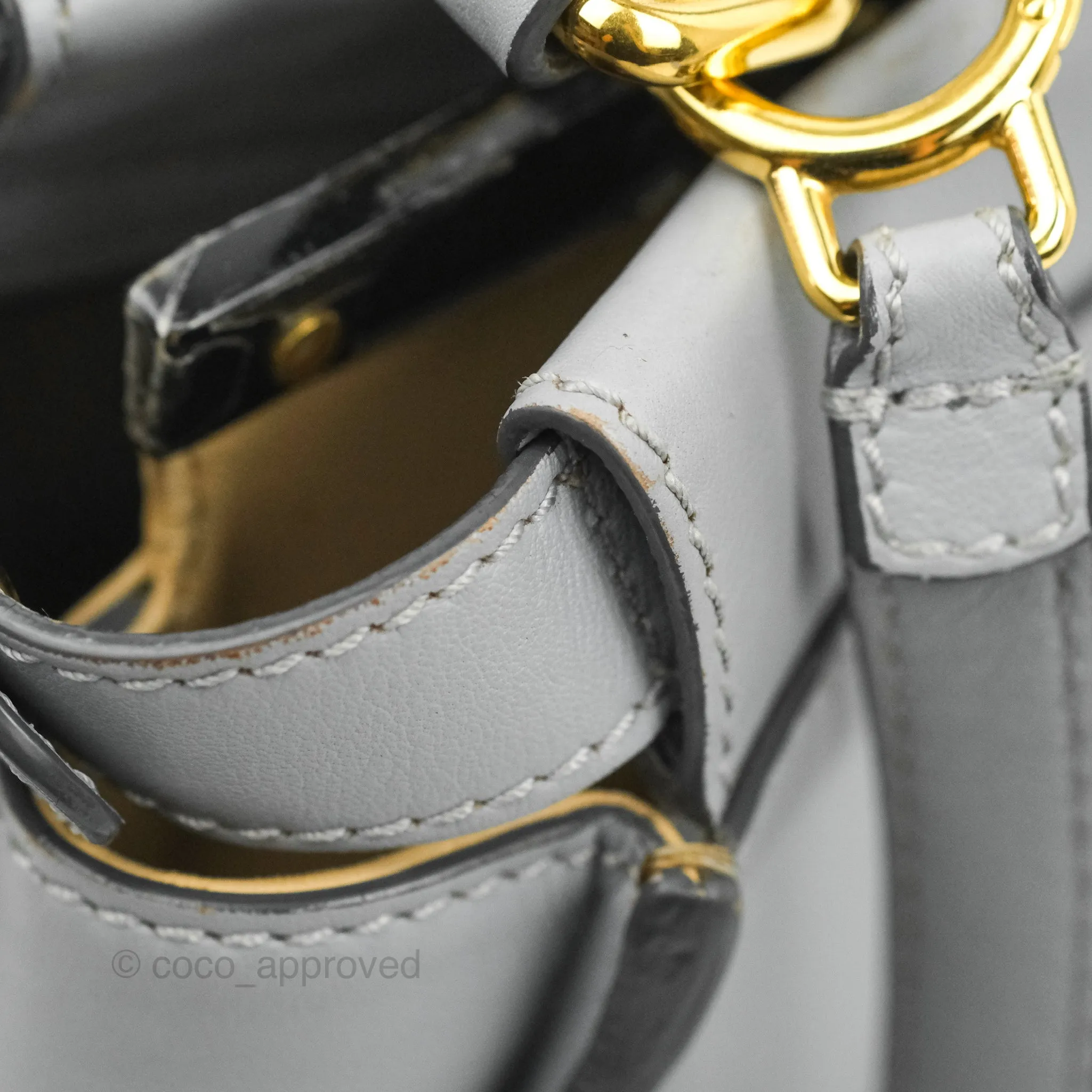Fendi Peekaboo Medium Light Grey Blue Gold Hardware