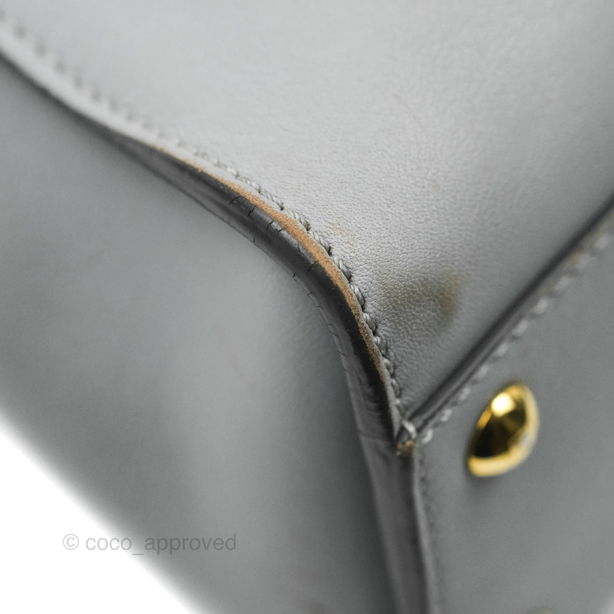 Fendi Peekaboo Medium Light Grey Blue Gold Hardware
